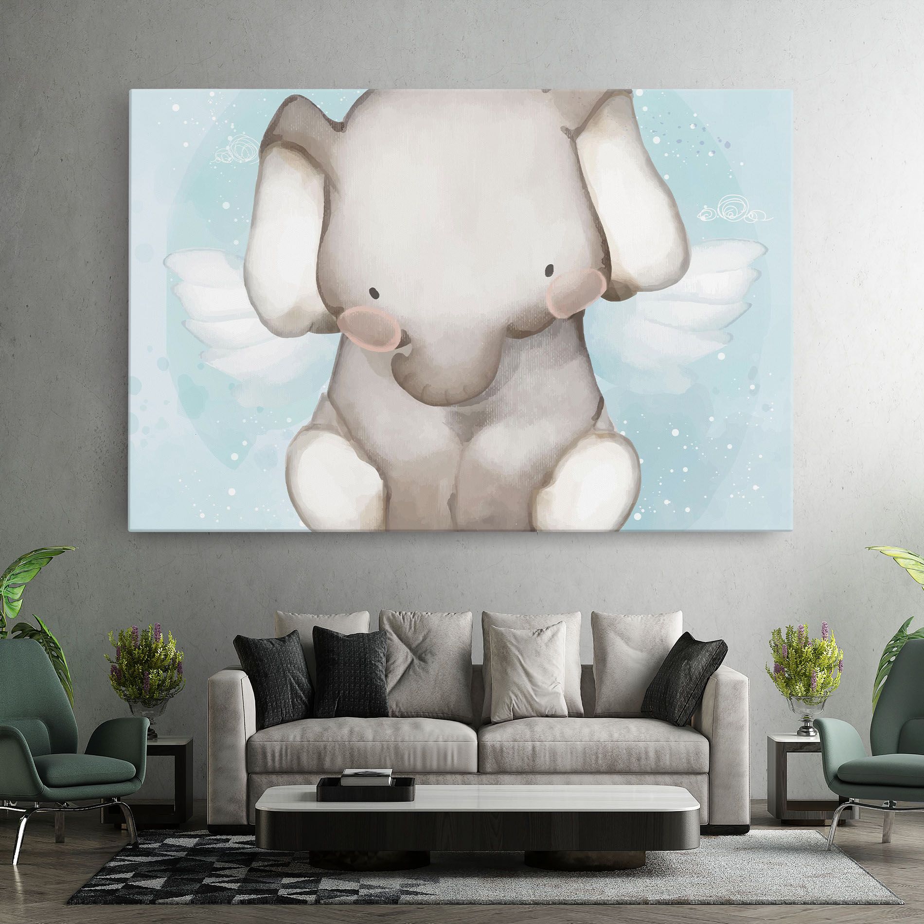 Elephant On Blue mockup 7
