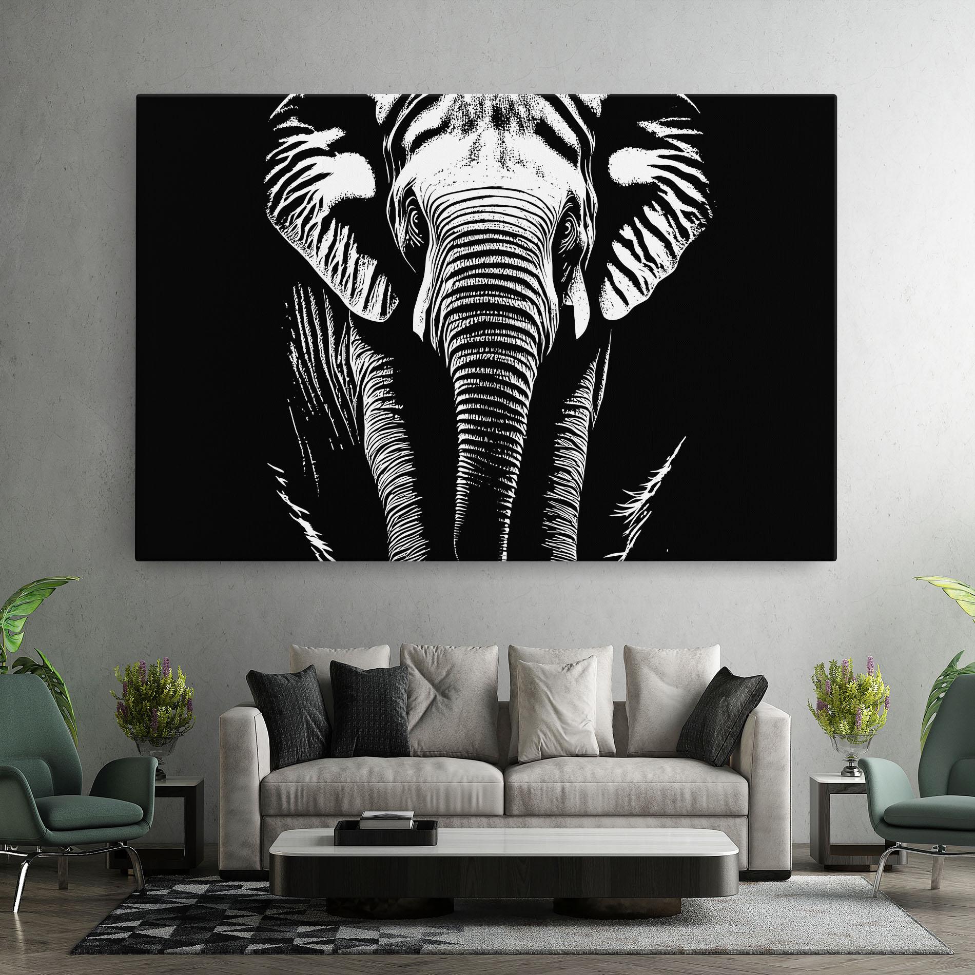 Tablou Canvas Elephant White Head mockup 7