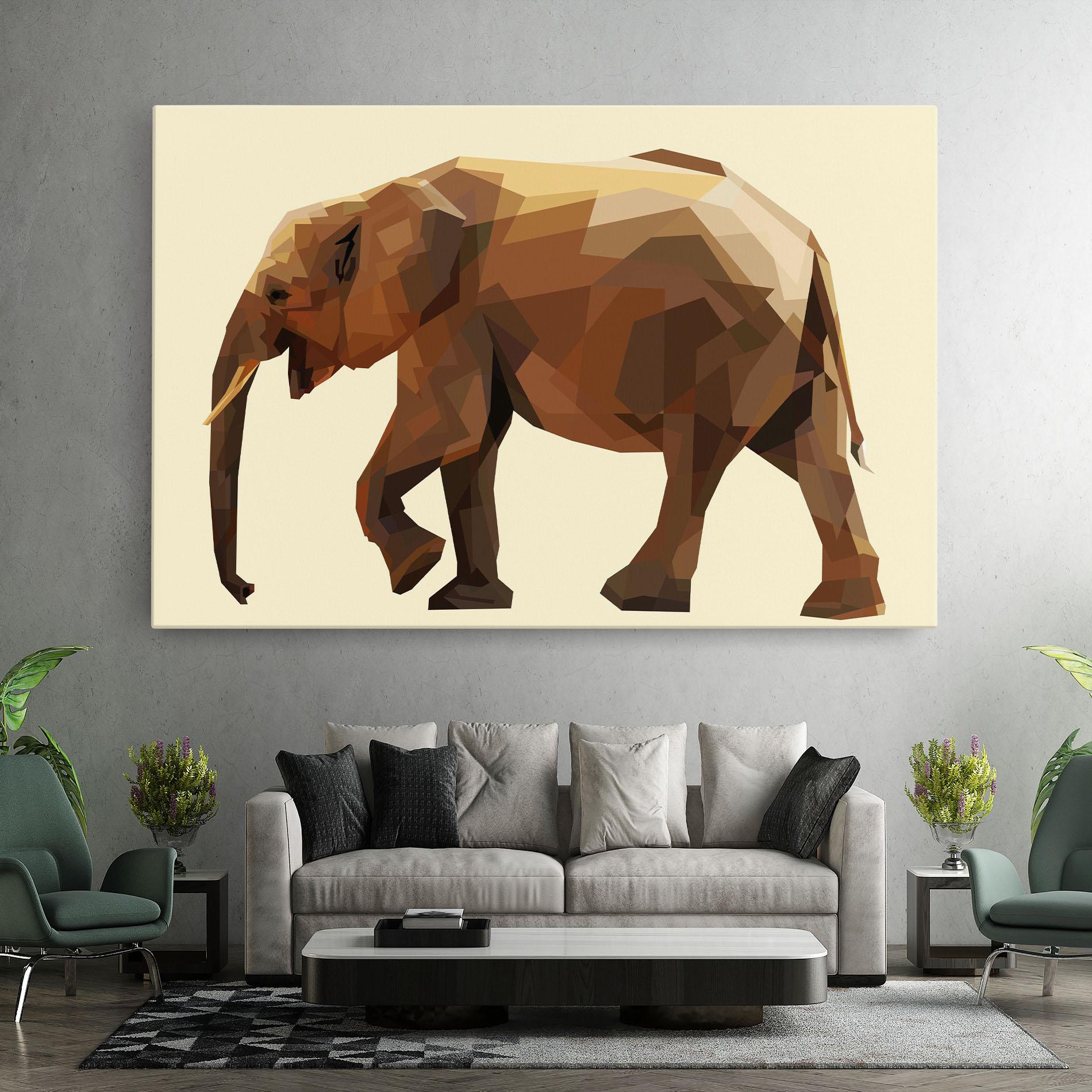 Tablou Canvas Walking Elephant Cream mockup 7