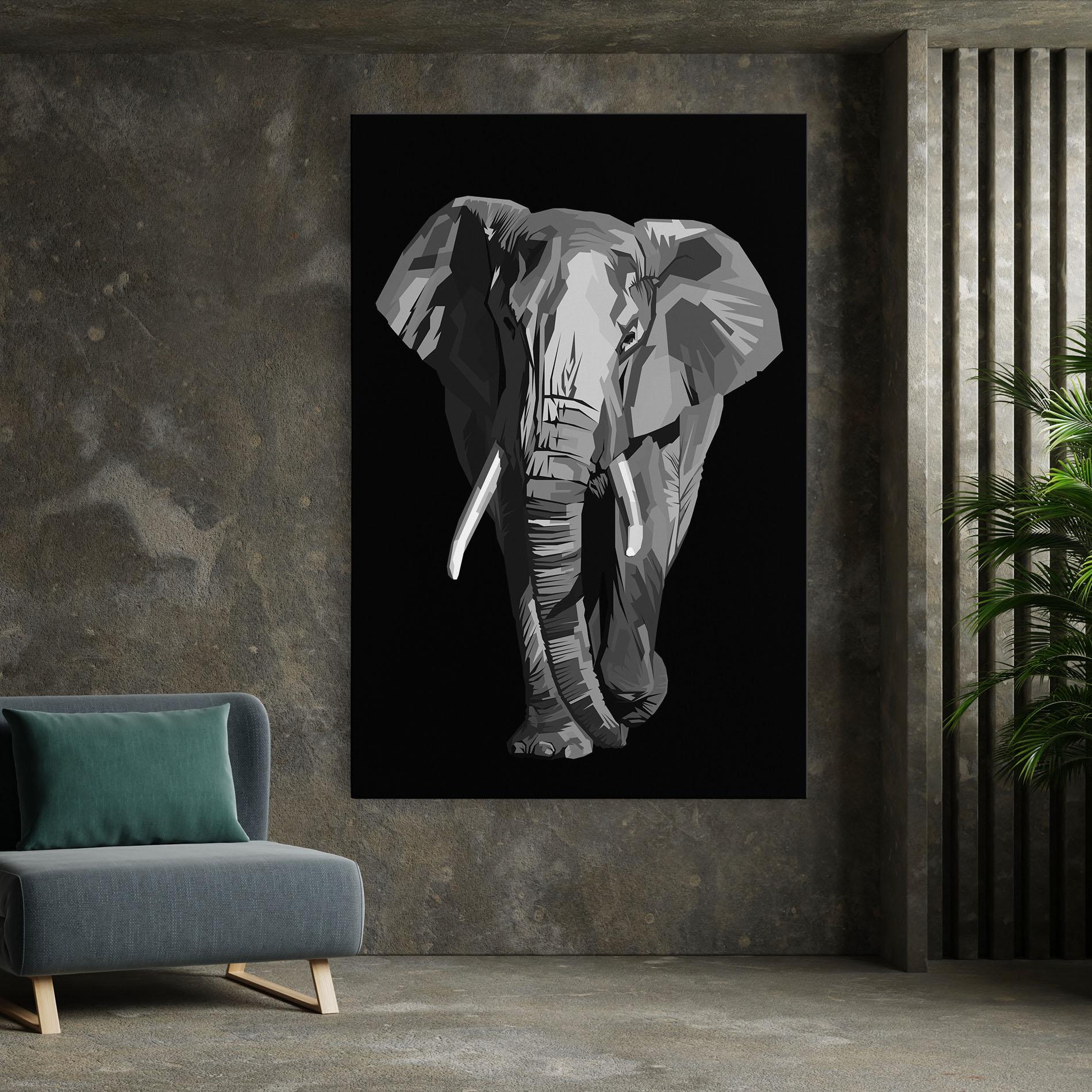 Tablou Canvas Beautiful Grey Elephant mockup 7
