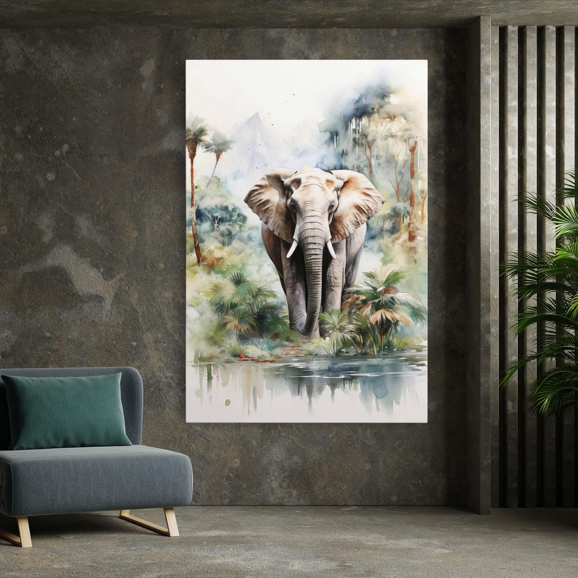 Tablou Canvas Wild Watercolor Elephant mockup 7