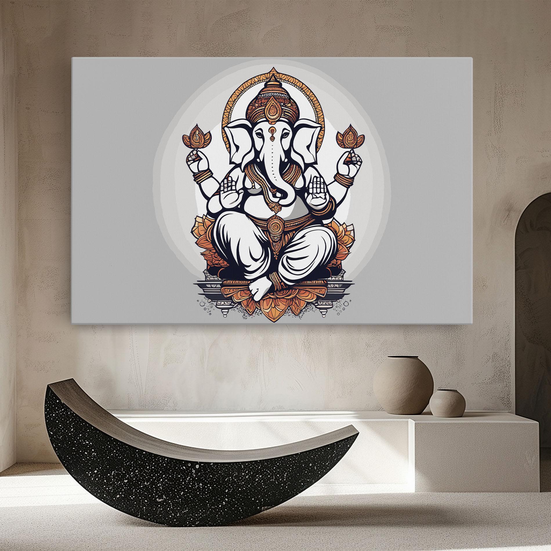 Tablou Canvas Chaturthi Greys mockup 8