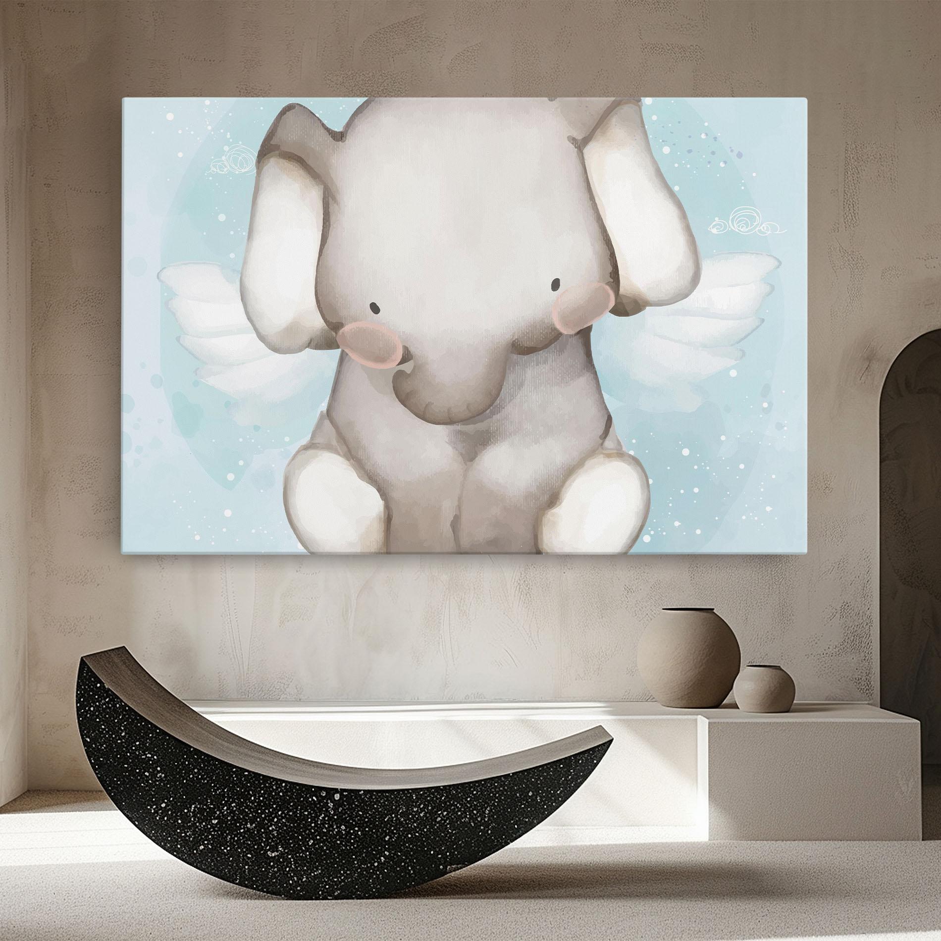 Tablou Canvas Elephant On Blue mockup 8