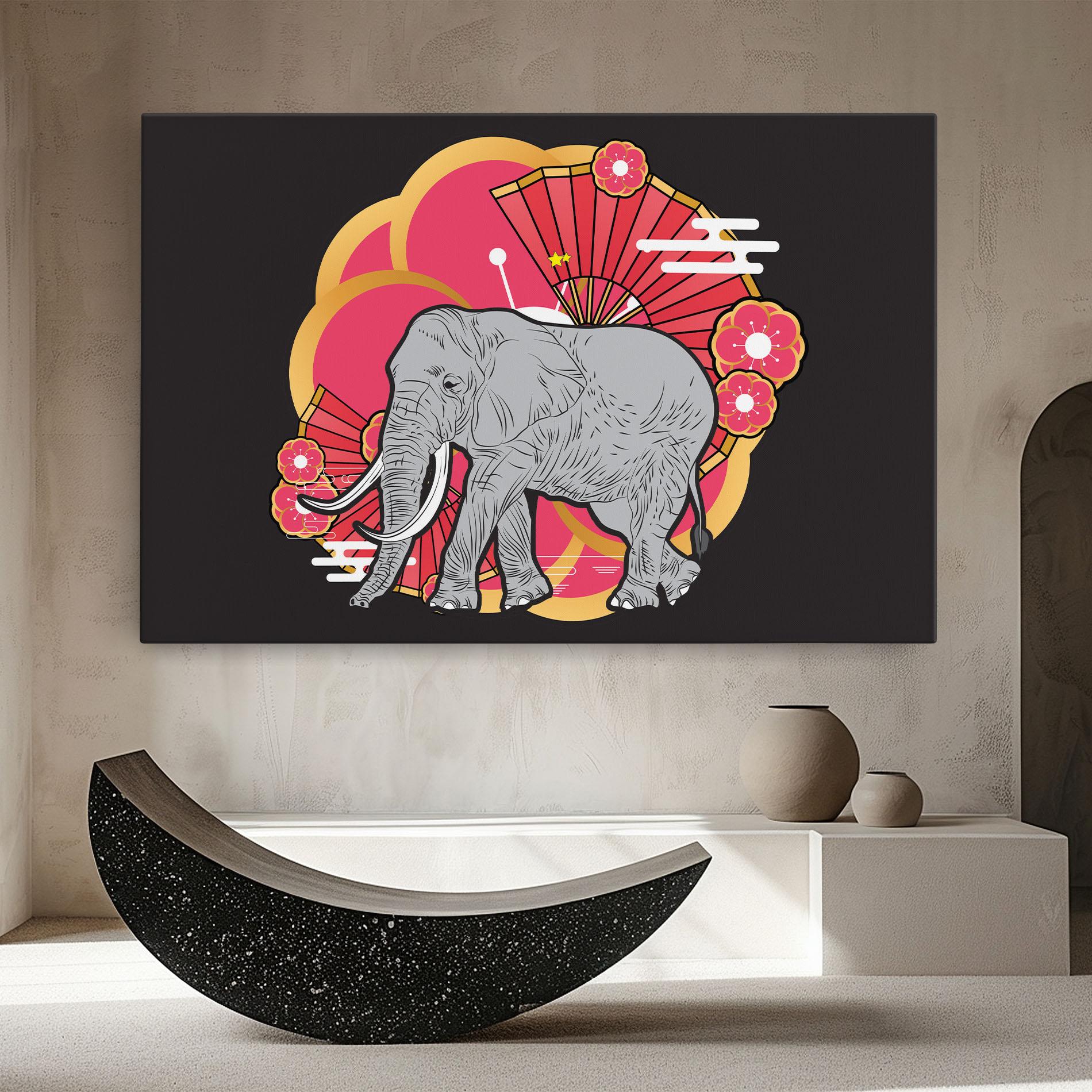 Tablou Canvas Elephant On Pink mockup 8