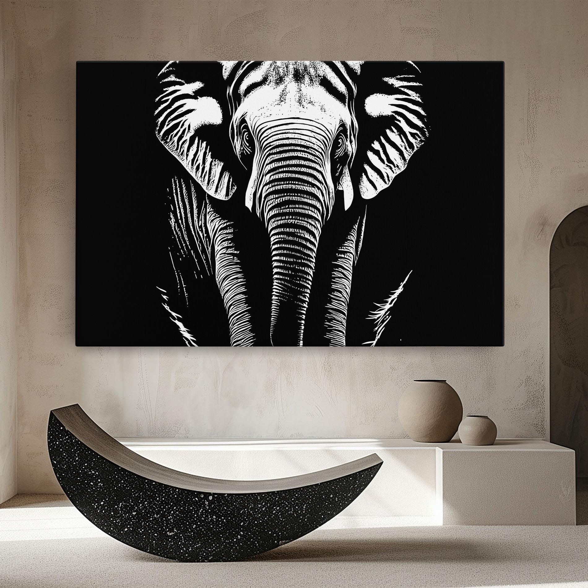 Tablou Canvas Elephant White Head mockup 8