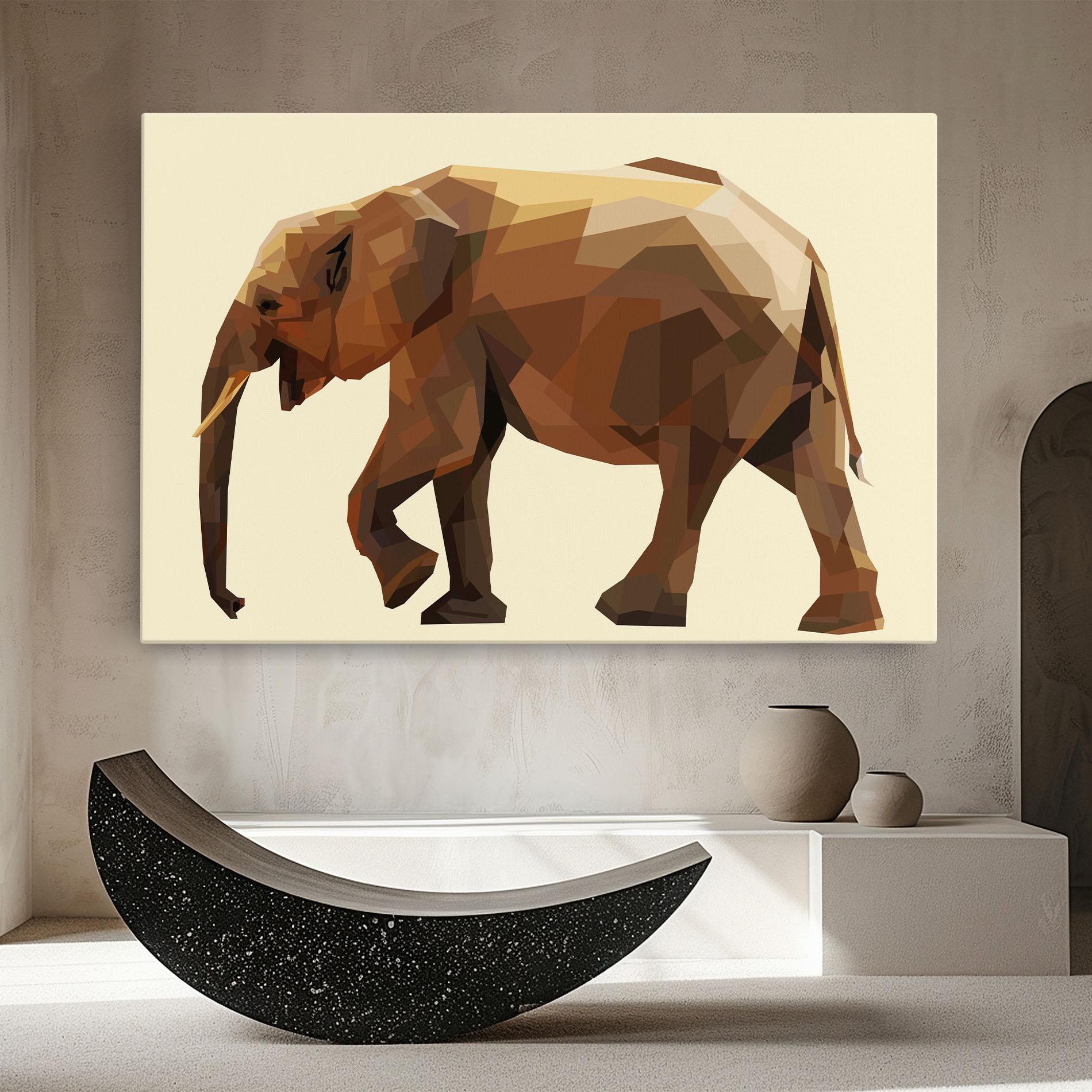 Tablou Canvas Walking Elephant Cream mockup 8