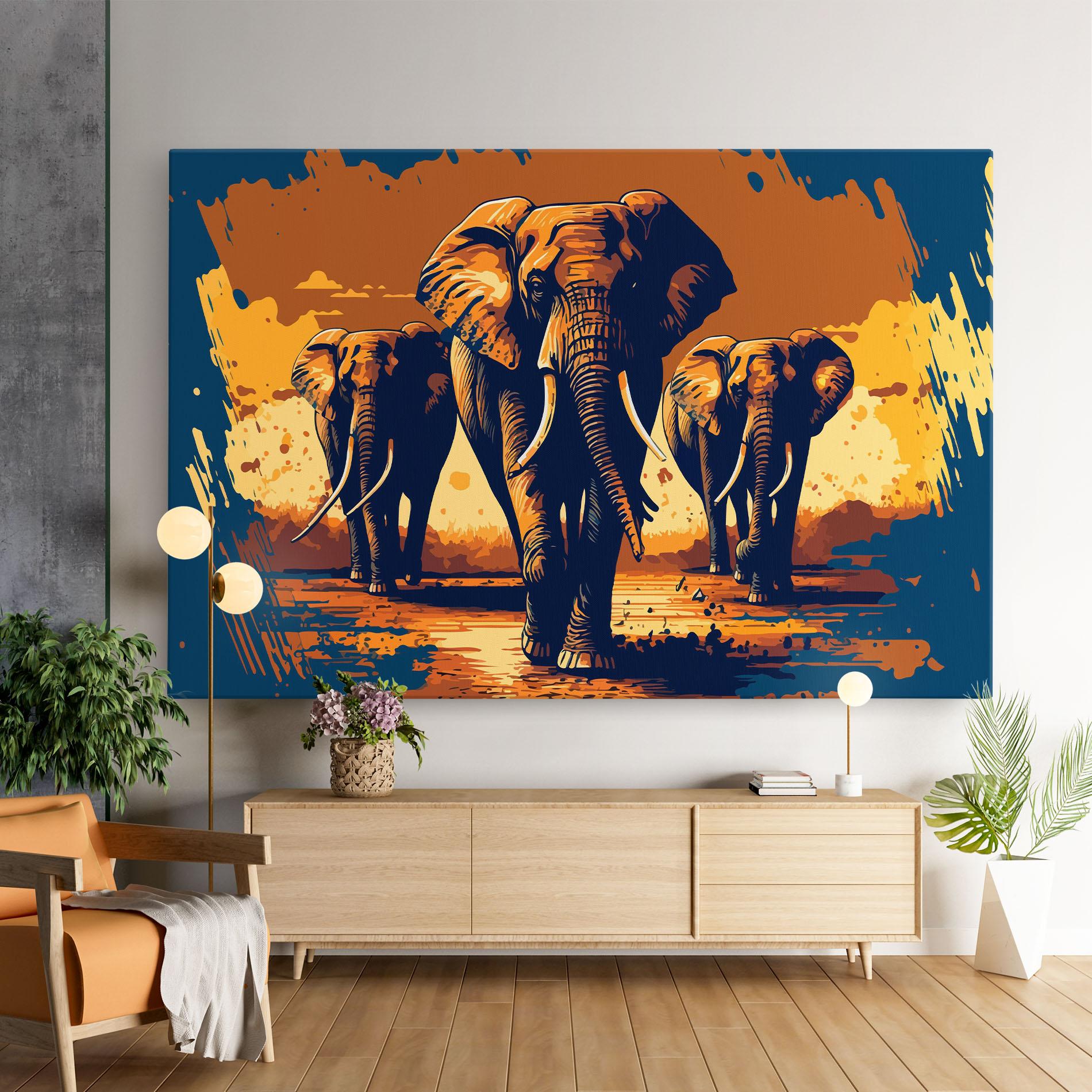 Tablou Canvas 3 Elephants mockup 9