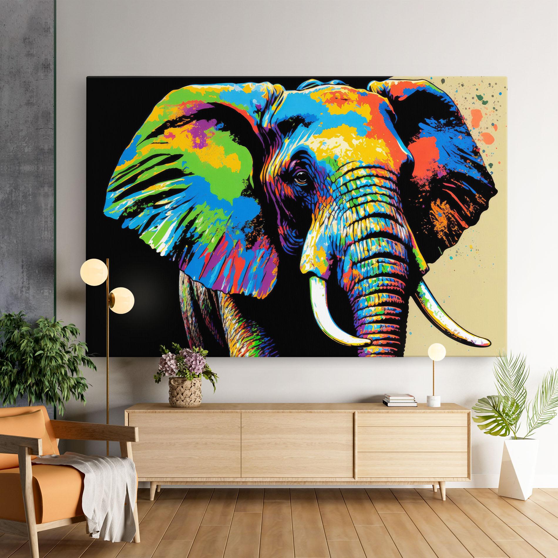 Tablou Canvas Elephant Portrait mockup 9