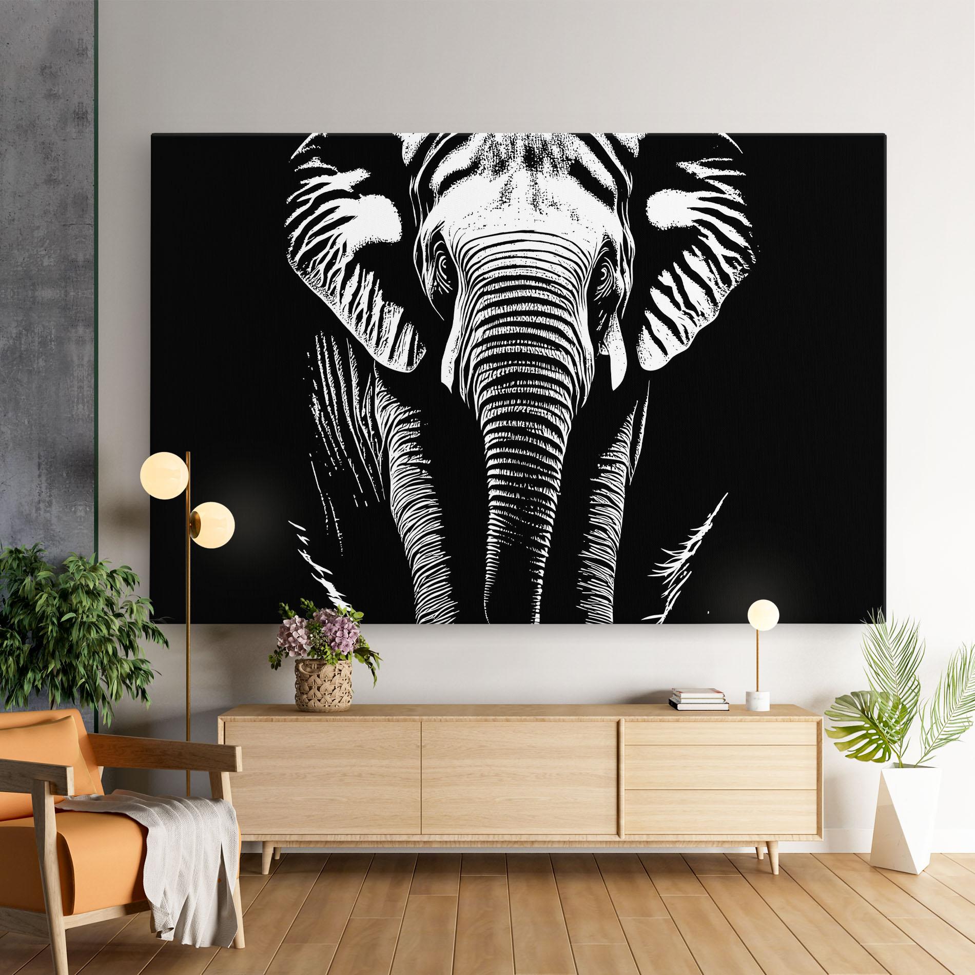 Tablou Canvas Elephant White Head mockup 9