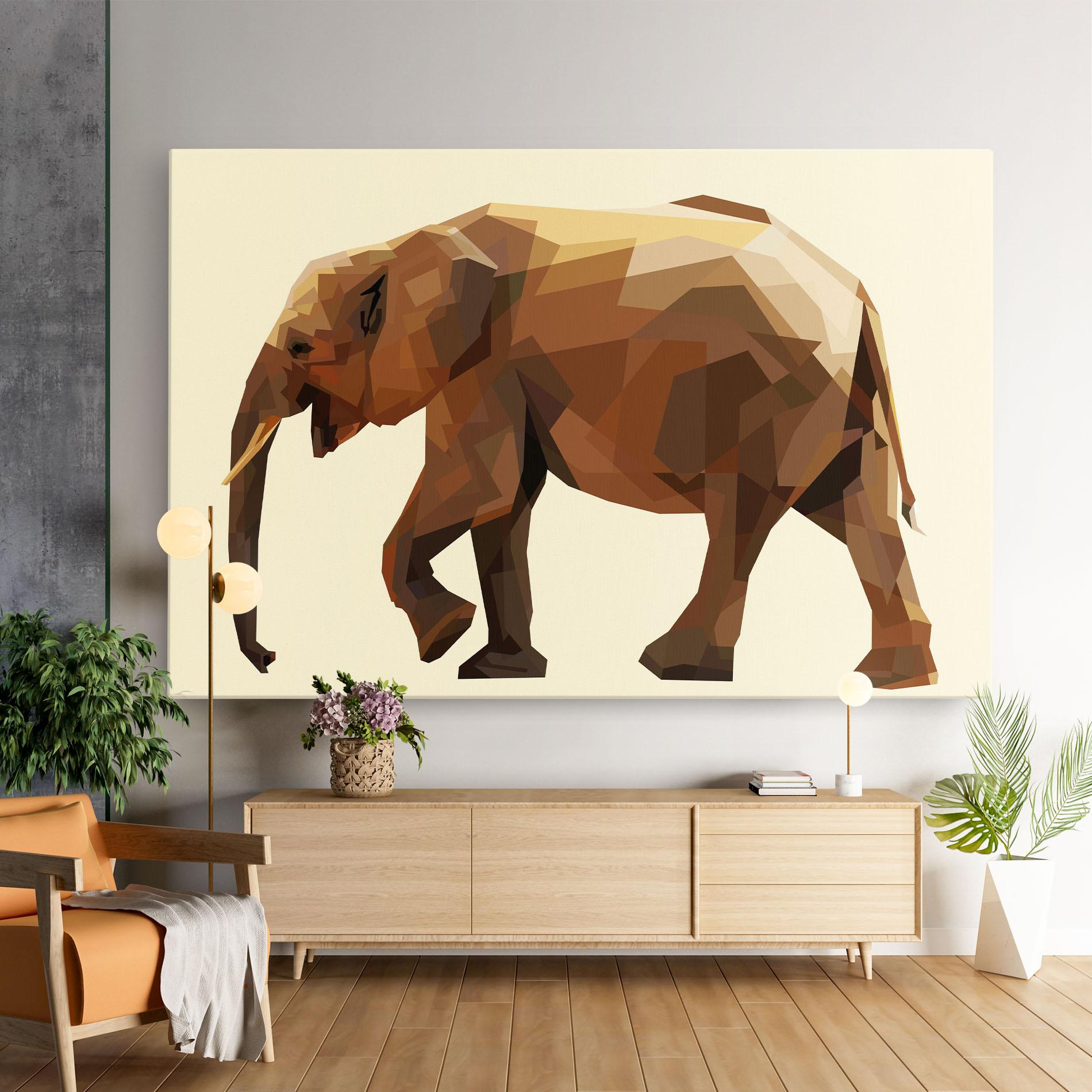 Tablou Canvas Walking Elephant Cream mockup 9