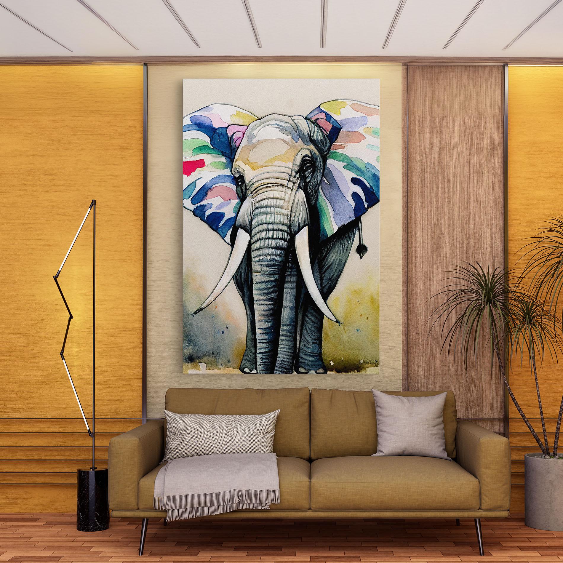 Tablou Canvas Watercolor Elephant Art mockup 9
