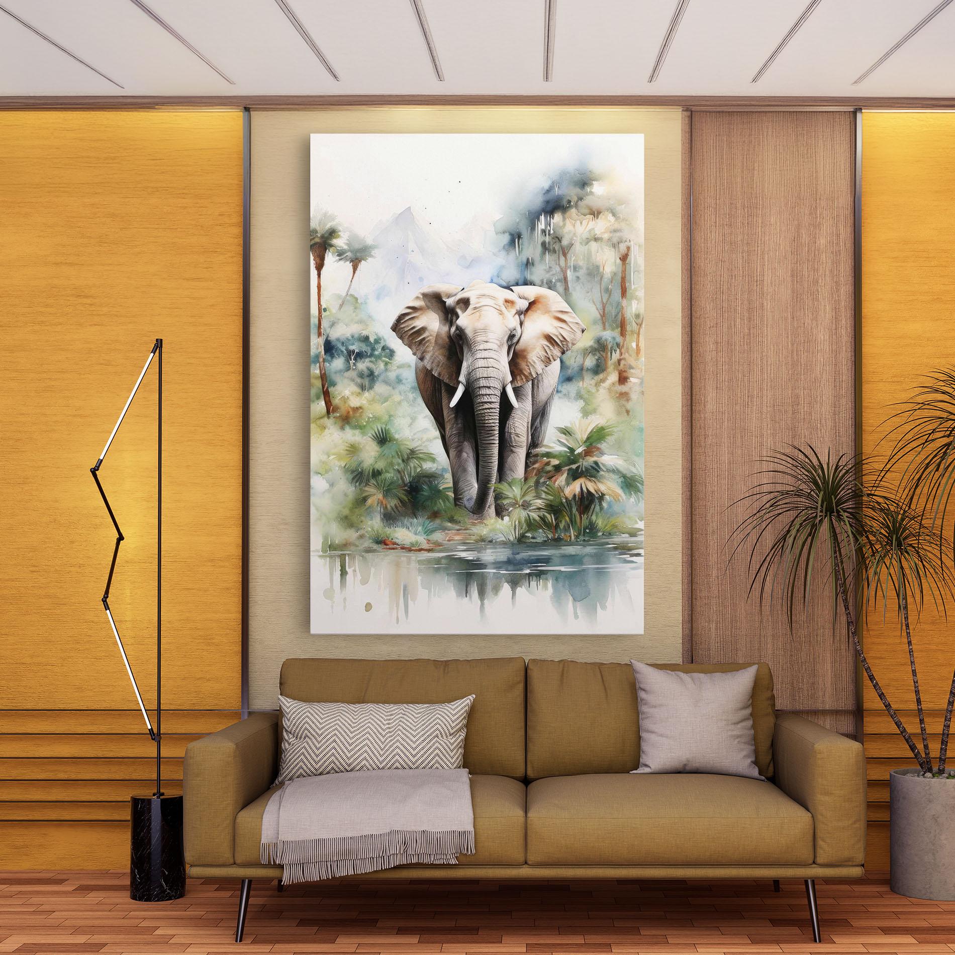 Tablou Canvas Wild Watercolor Elephant mockup 9
