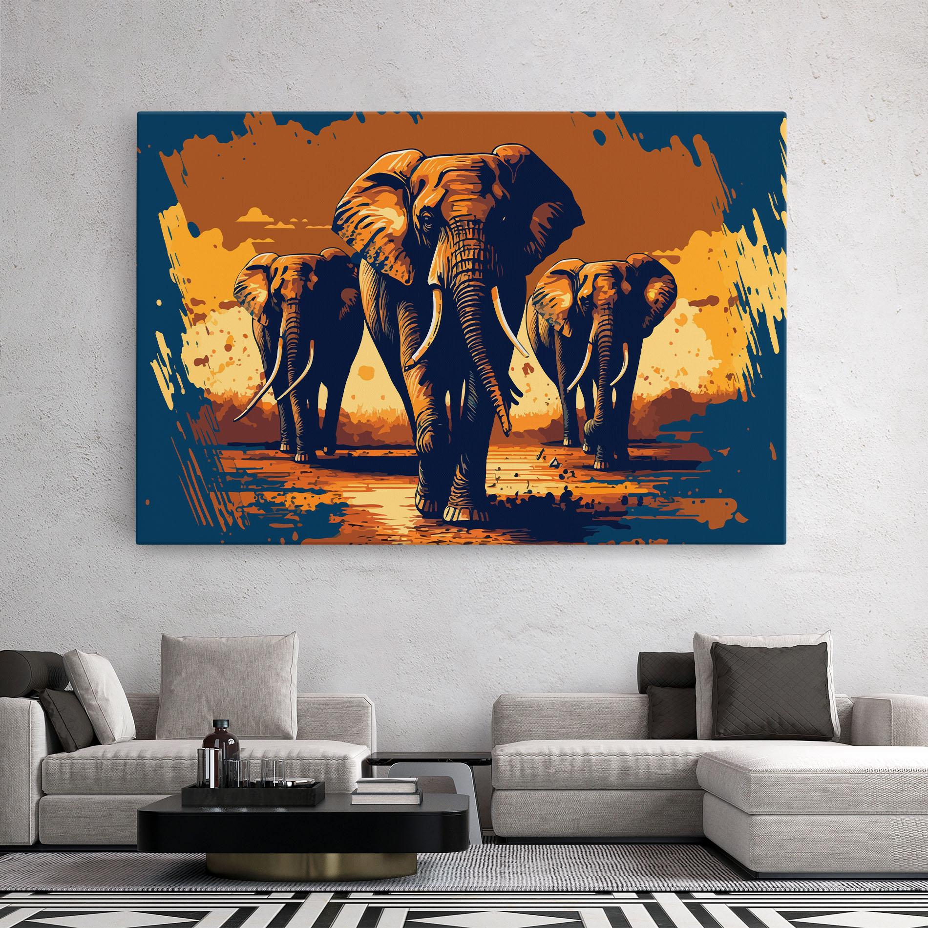 Tablou Canvas 3 Elephants mockup 2