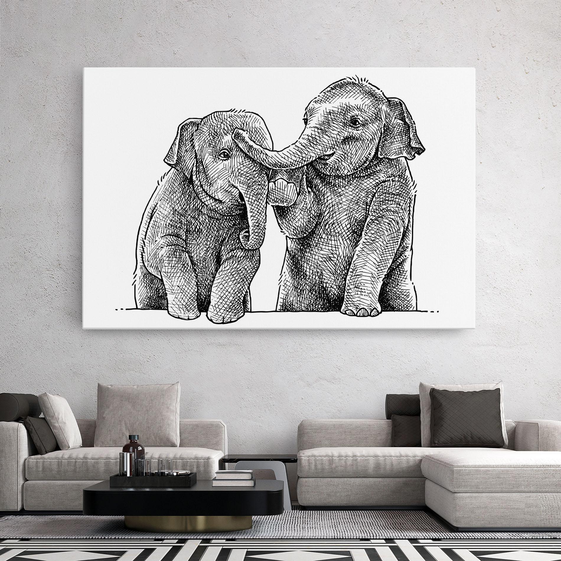Tablou Canvas Baby Elephants mockup 2
