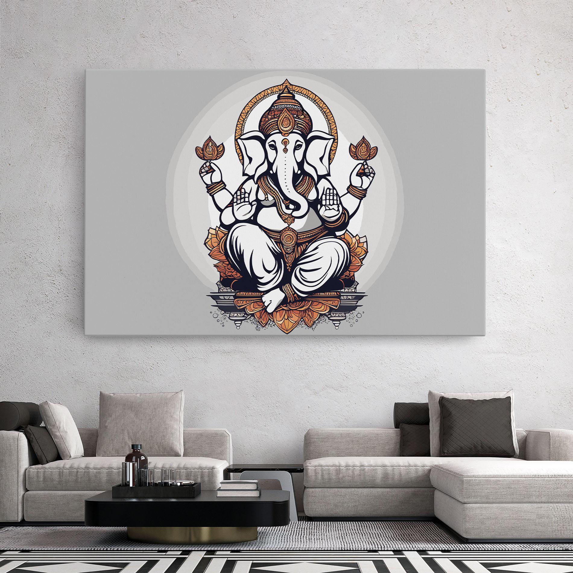Tablou Canvas Chaturthi Greys mockup 2