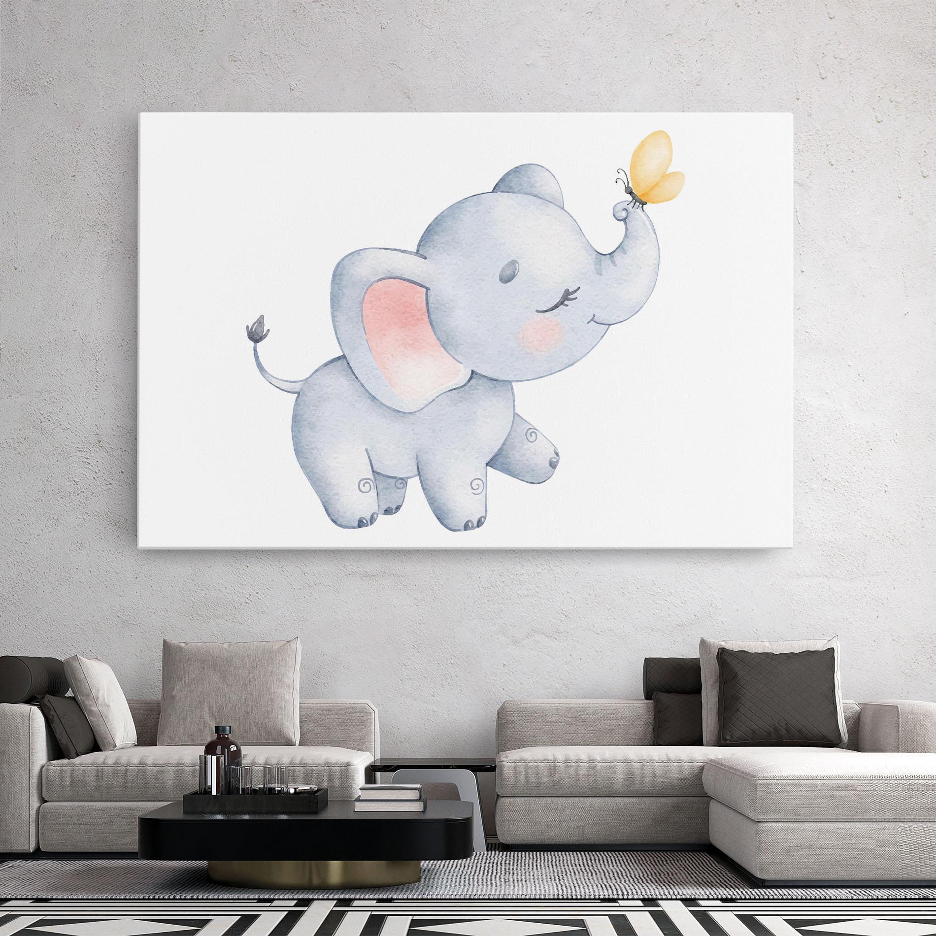 Tablou Canvas Elephant Butterfly mockup 2