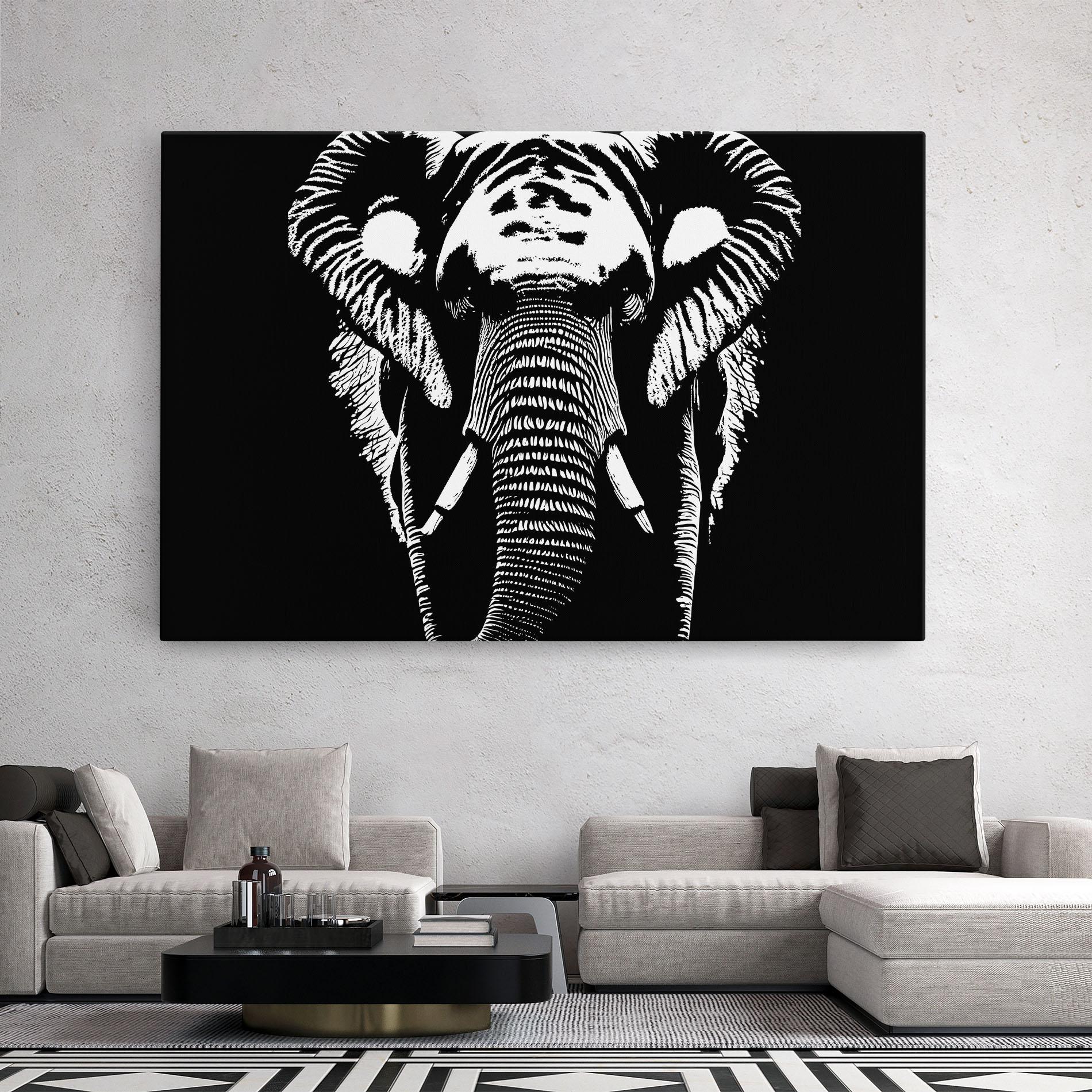 Tablou Canvas Elephant Drawing mockup 2