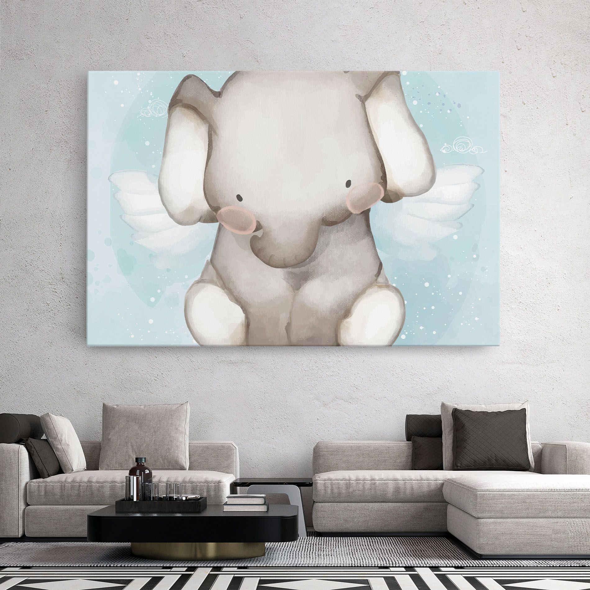 Elephant On Blue mockup 2