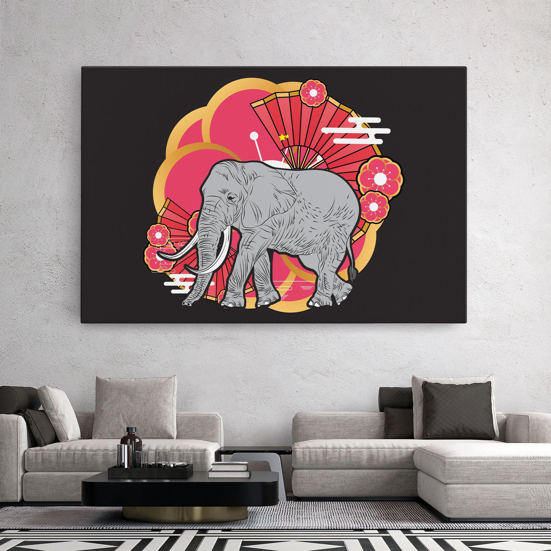 Tablou Canvas Elephant On Pink mockup 2