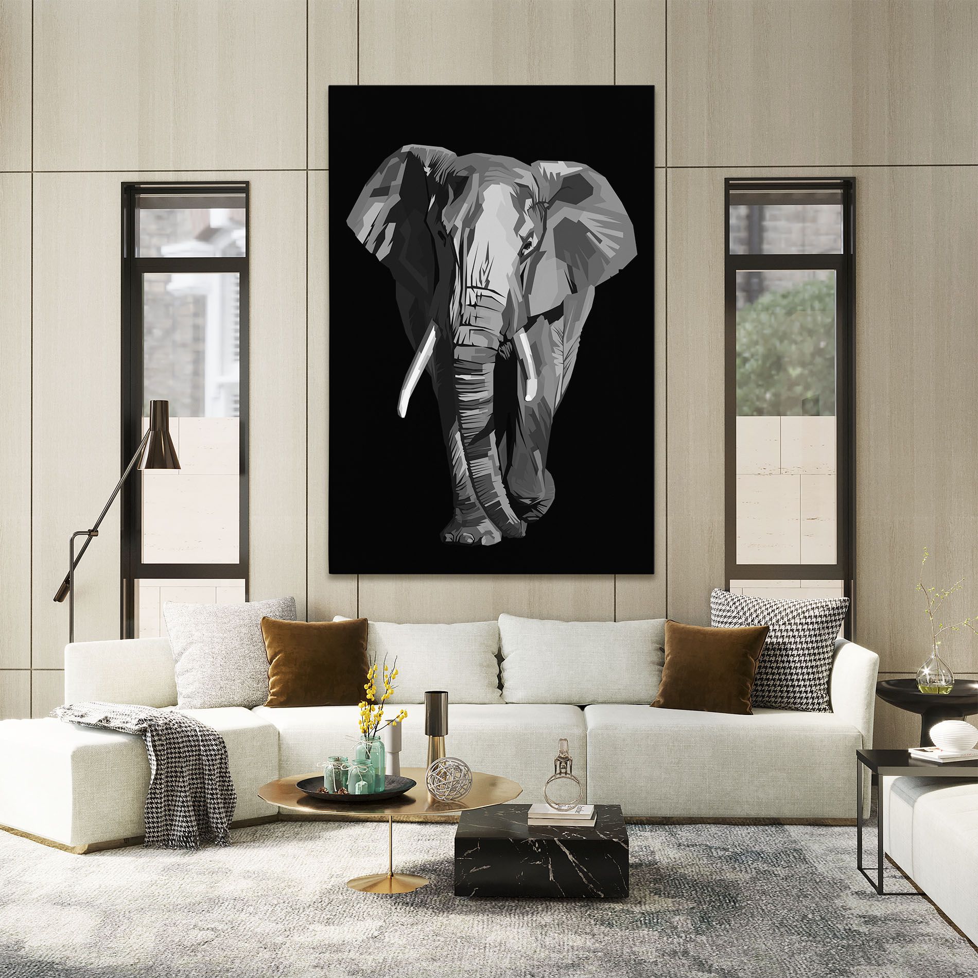 Beautiful Grey Elephant mockup 2