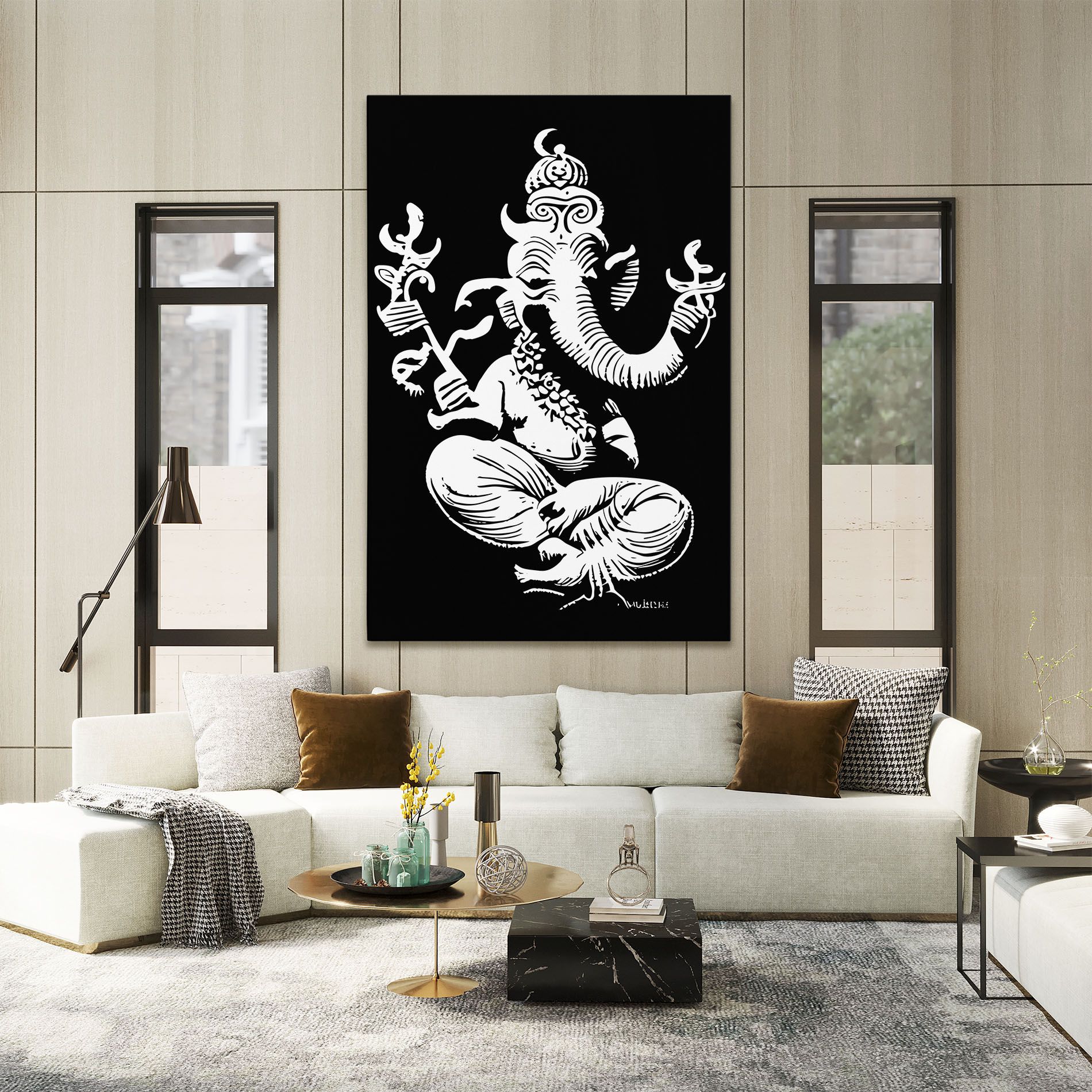 Black And White Ganesha mockup 2