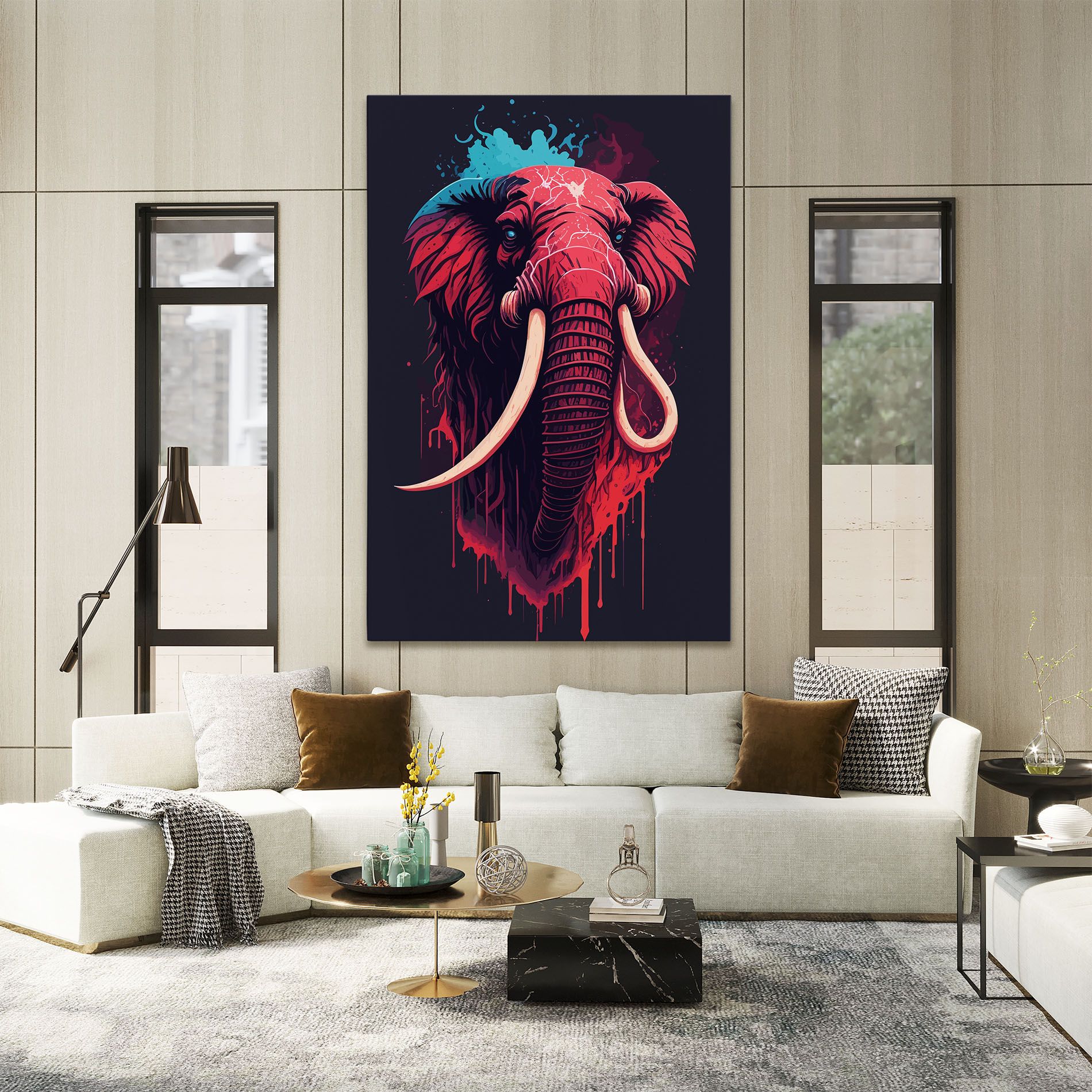Blue Red Elephant mockup 2