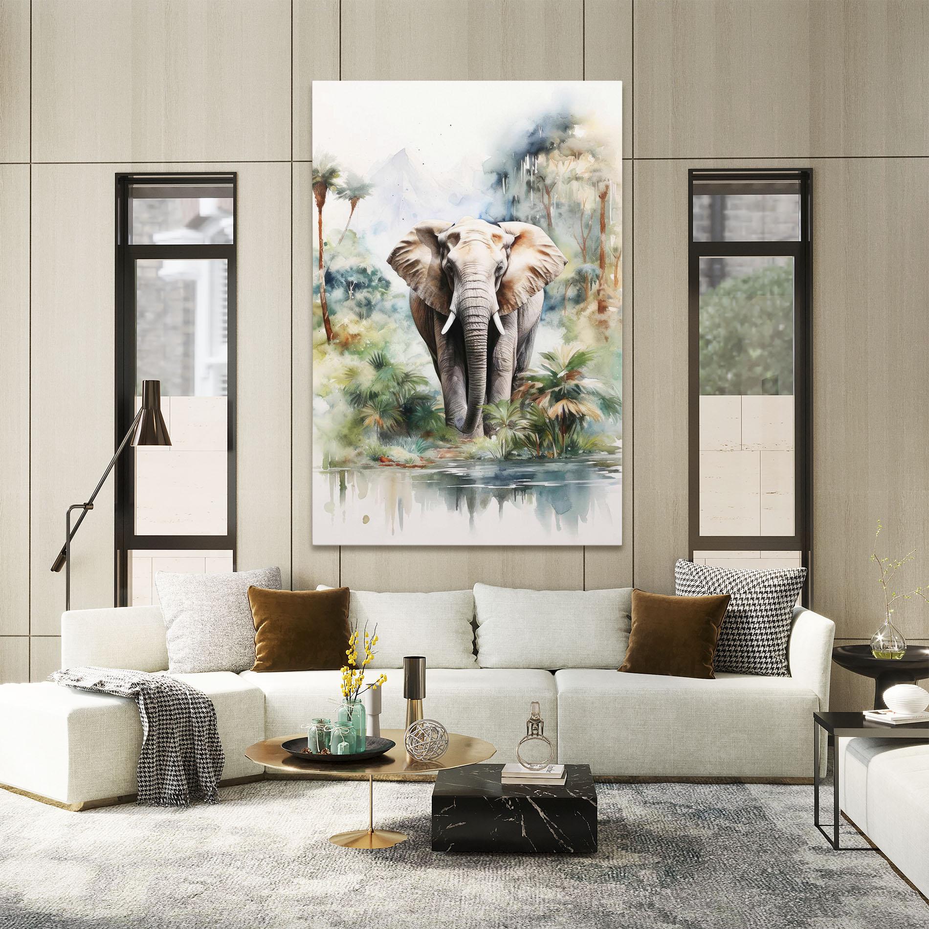 Tablou Canvas Wild Watercolor Elephant mockup 2