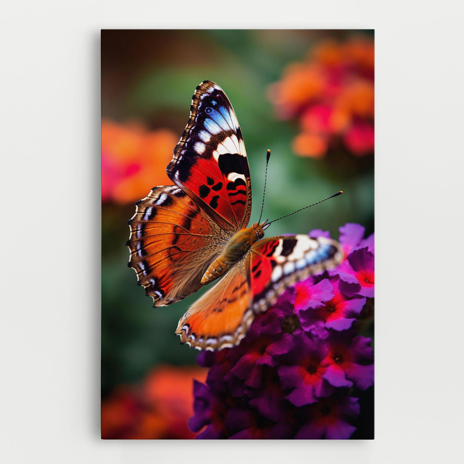 Tablou Canvas Red Blue Butterfly mockup 0