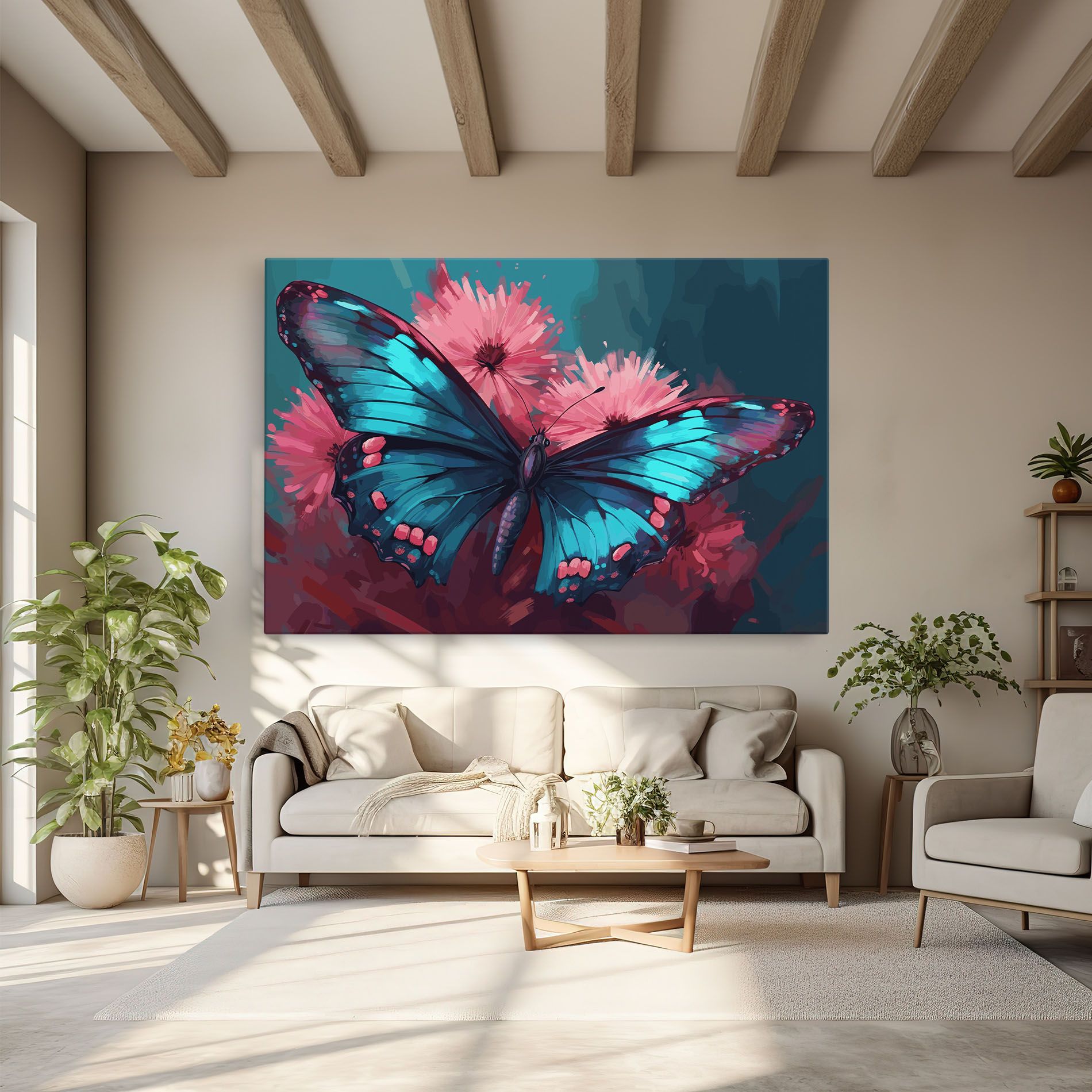 Blue Butterfly On Pink mockup 6