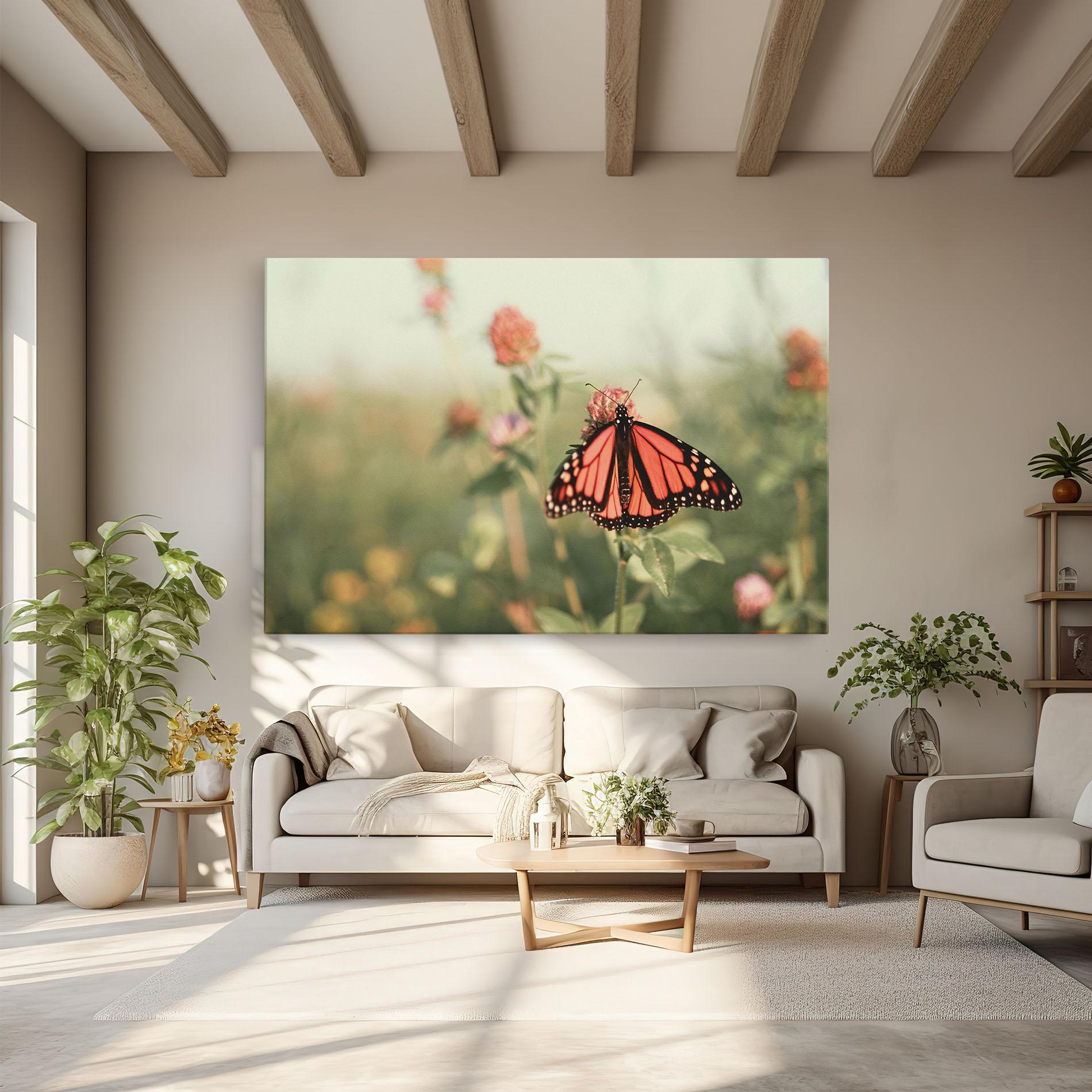 Tablou Canvas Light Red Butterfly mockup 6