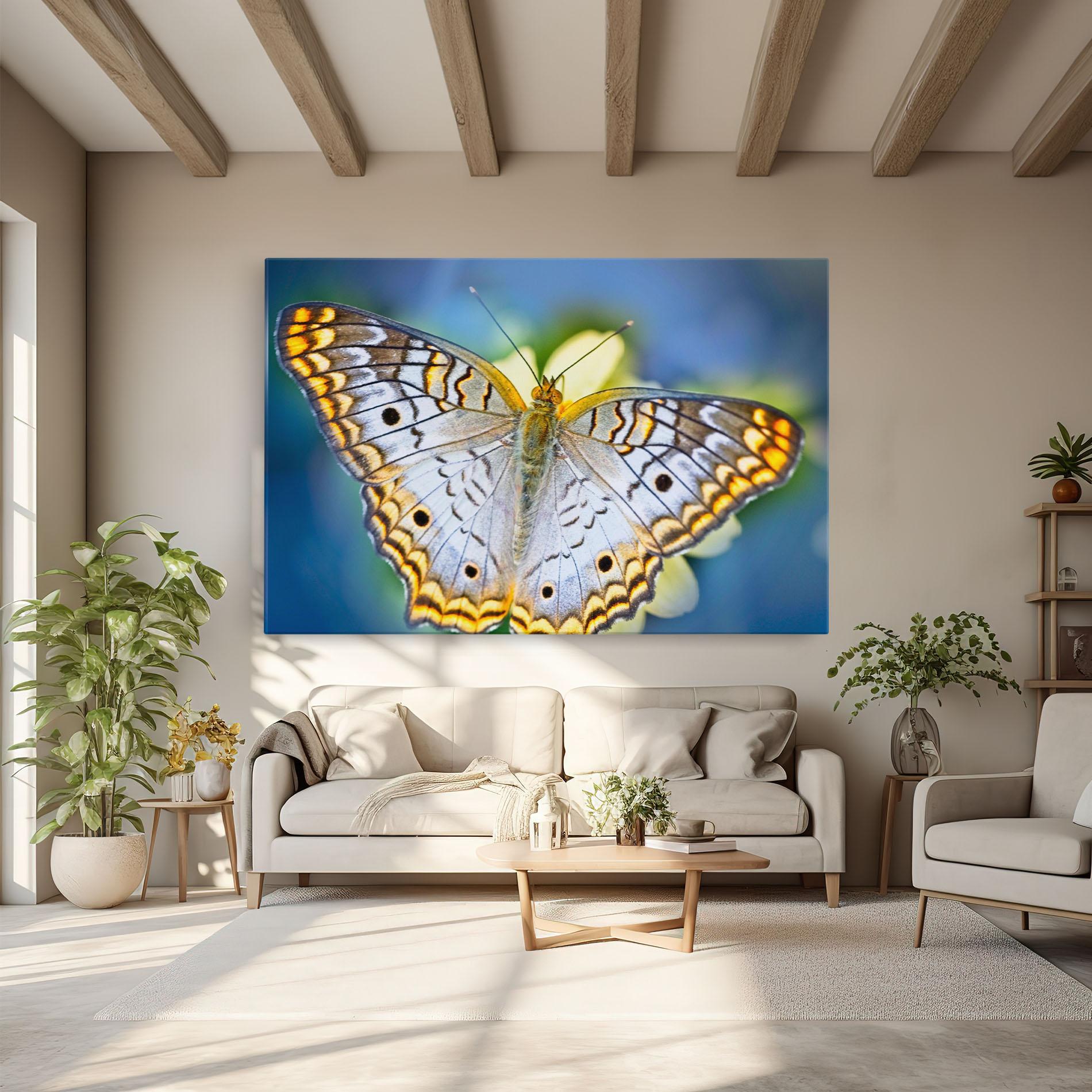 Tablou Canvas Yellow Grey Butterfly mockup 6