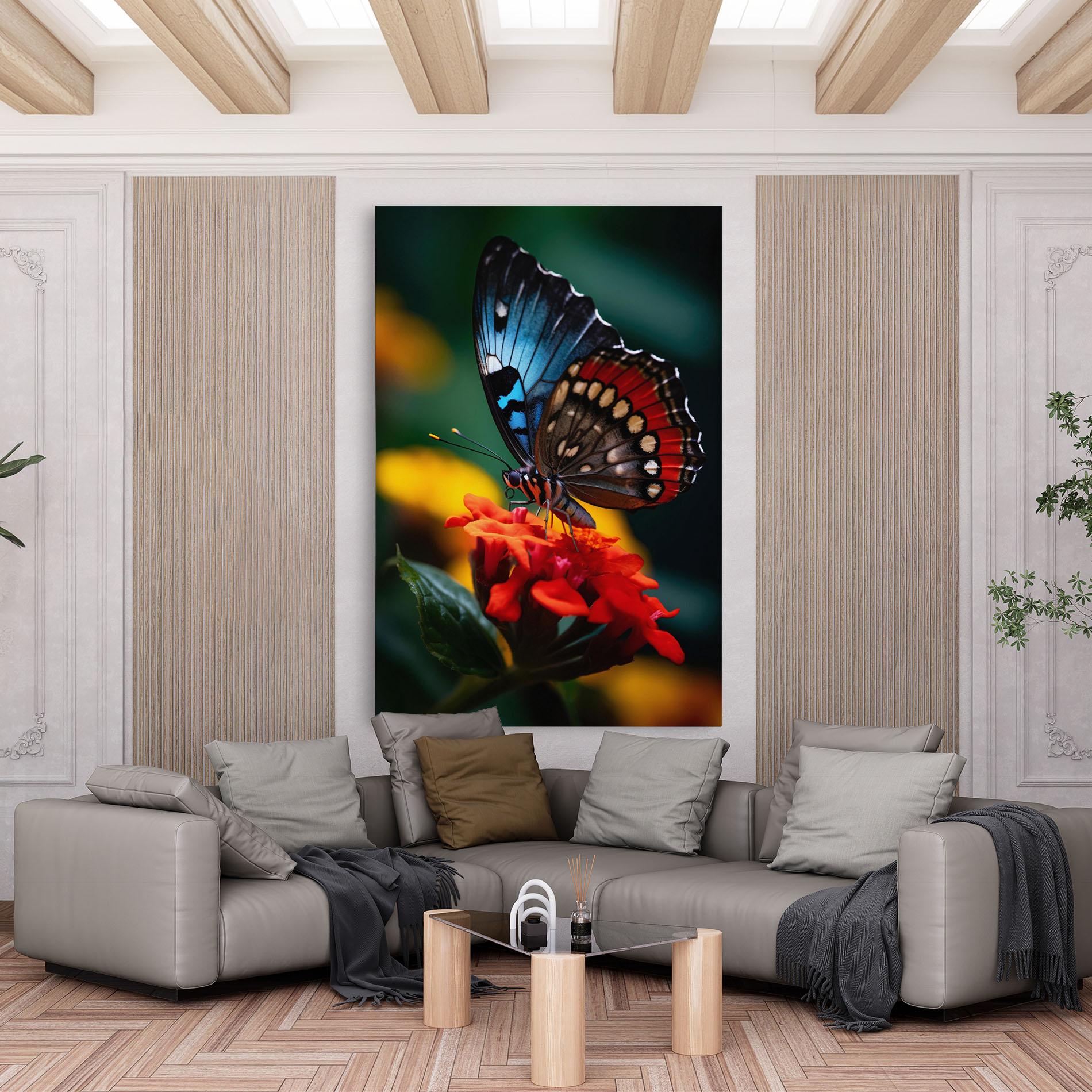 Tablou Canvas Blue Red Butterfly mockup 6