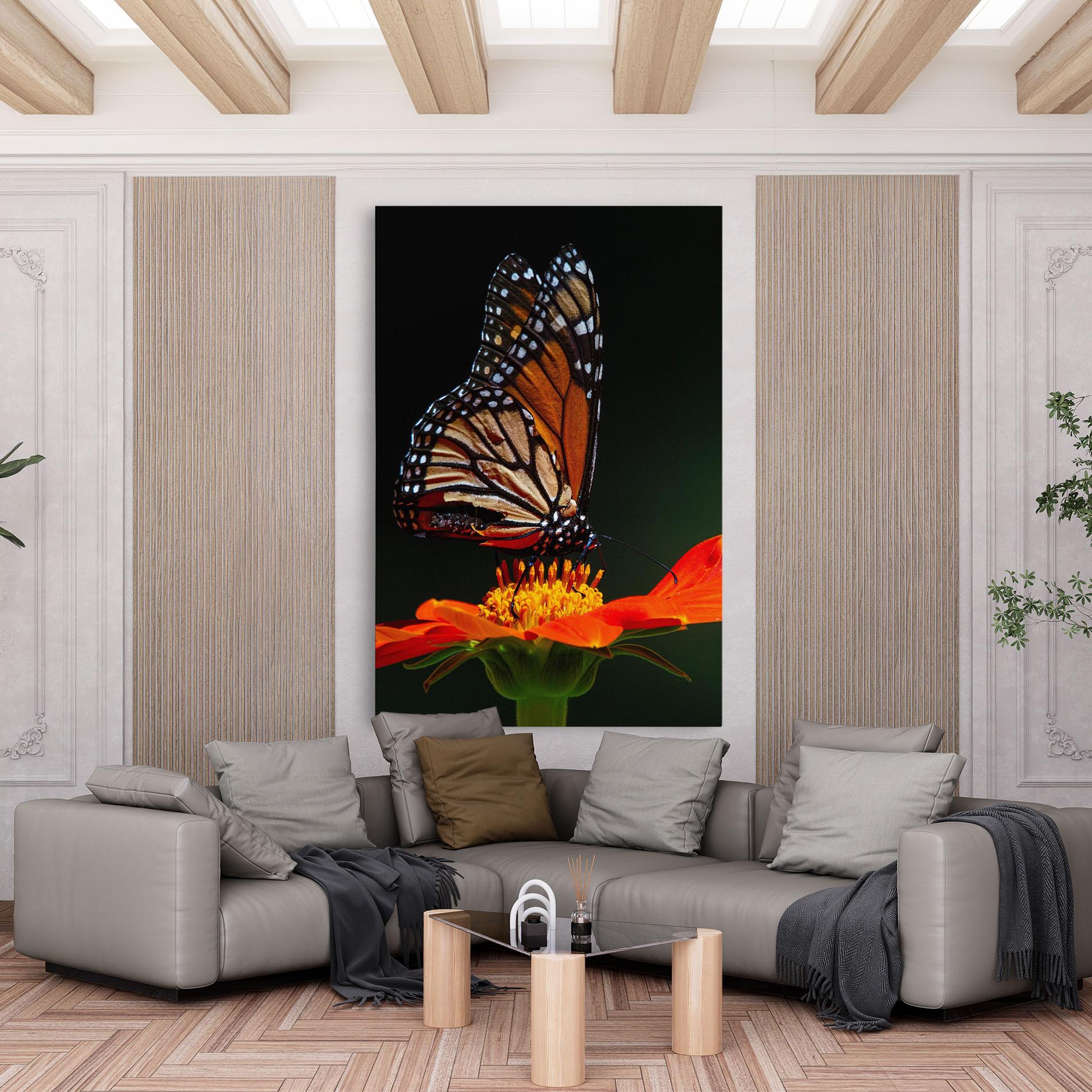 Tablou Canvas Dark Orange Butterfy mockup 6