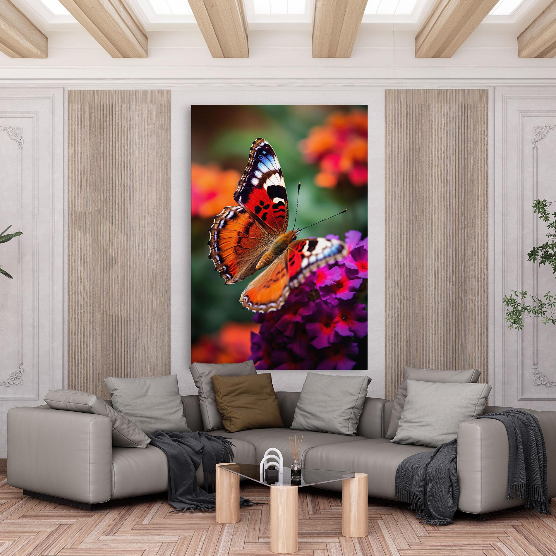 Tablou Canvas Red Blue Butterfly mockup 6