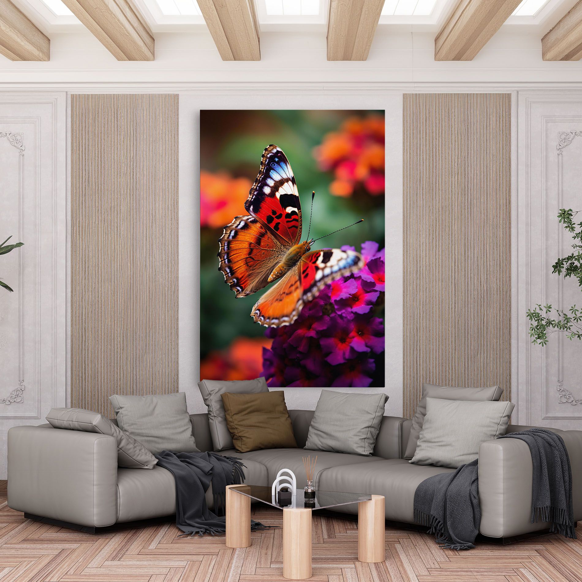 Red Blue Butterfly mockup 6