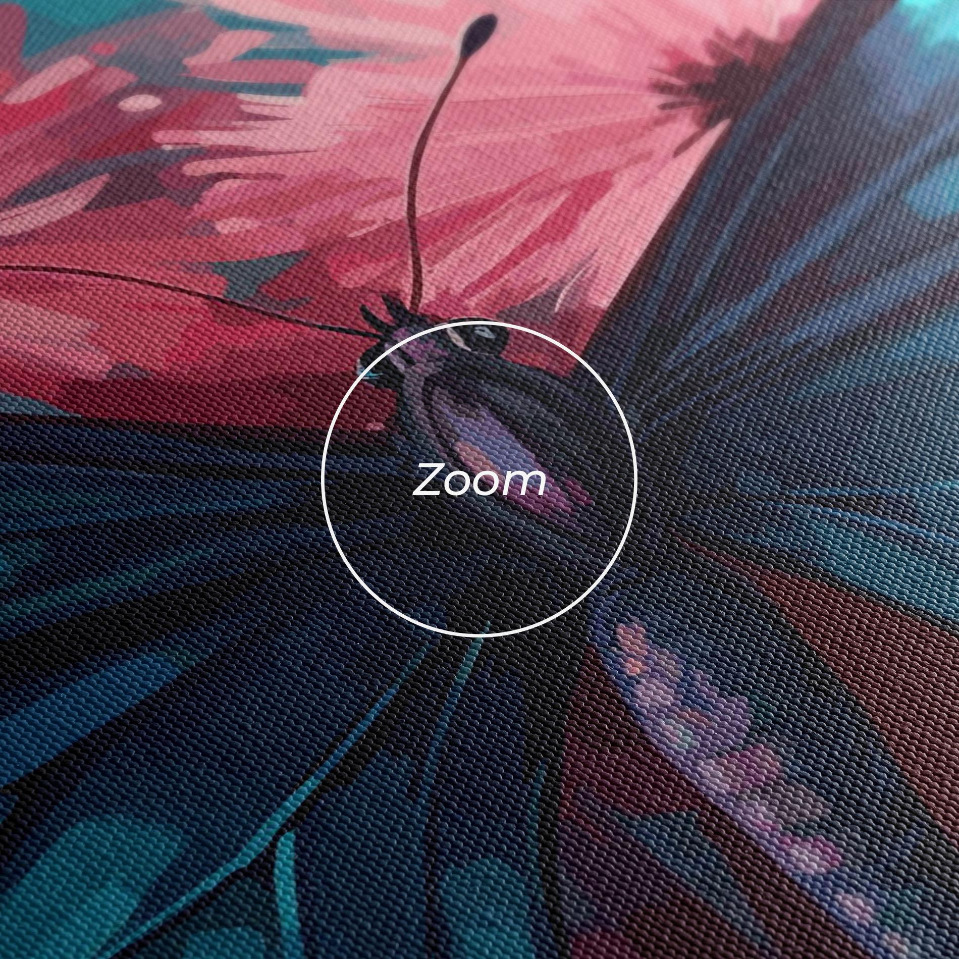 Tablou Canvas Blue Butterfly On Pink mockup 3