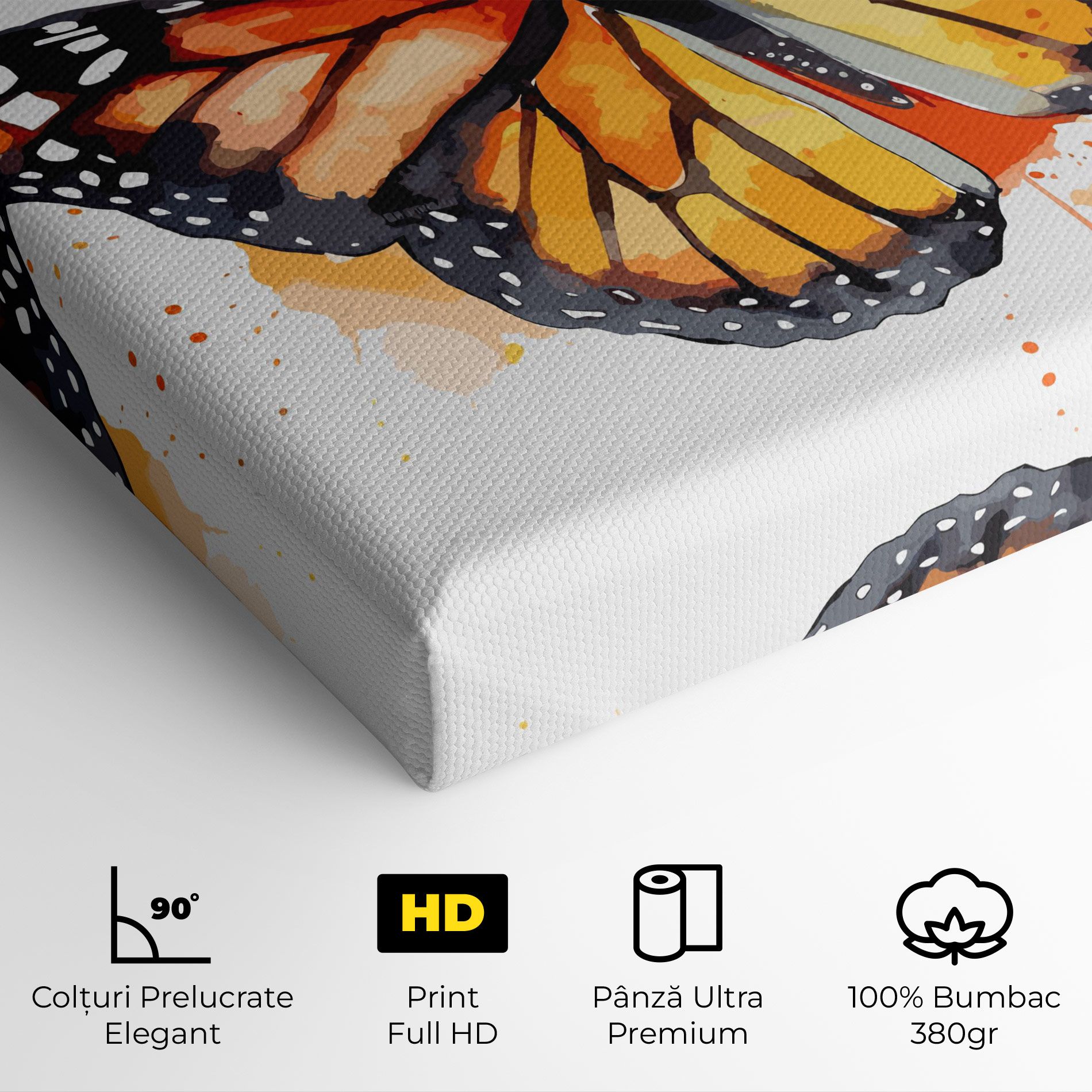 Orange Watercolor Butterfly mockup 4
