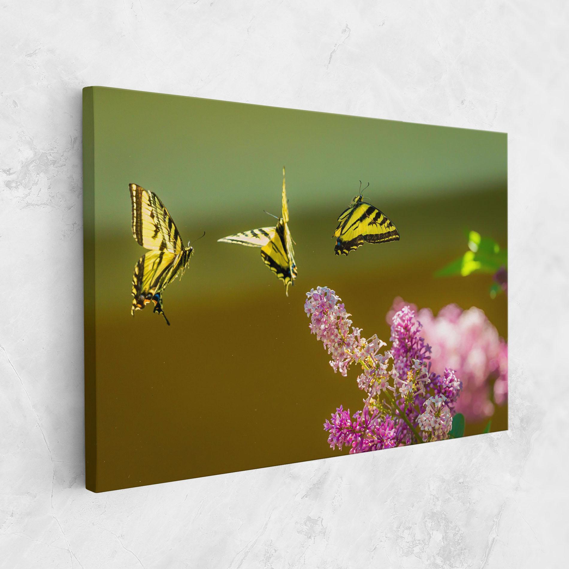 Tablou Canvas 3 Yellow Butterflies mockup 1