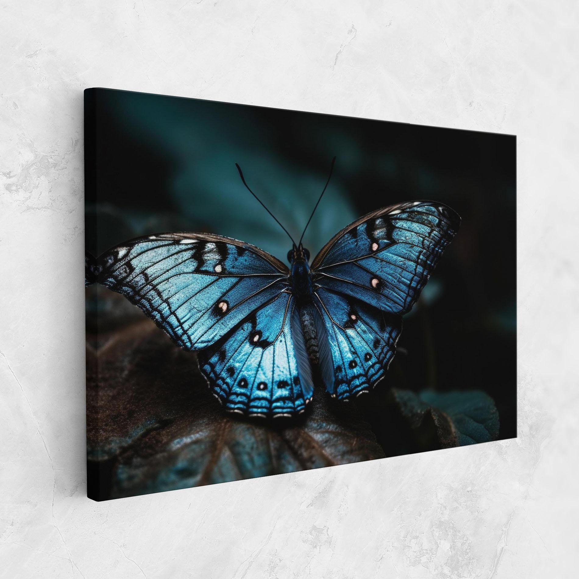 Tablou Canvas Dark Blue Buterfly mockup 1