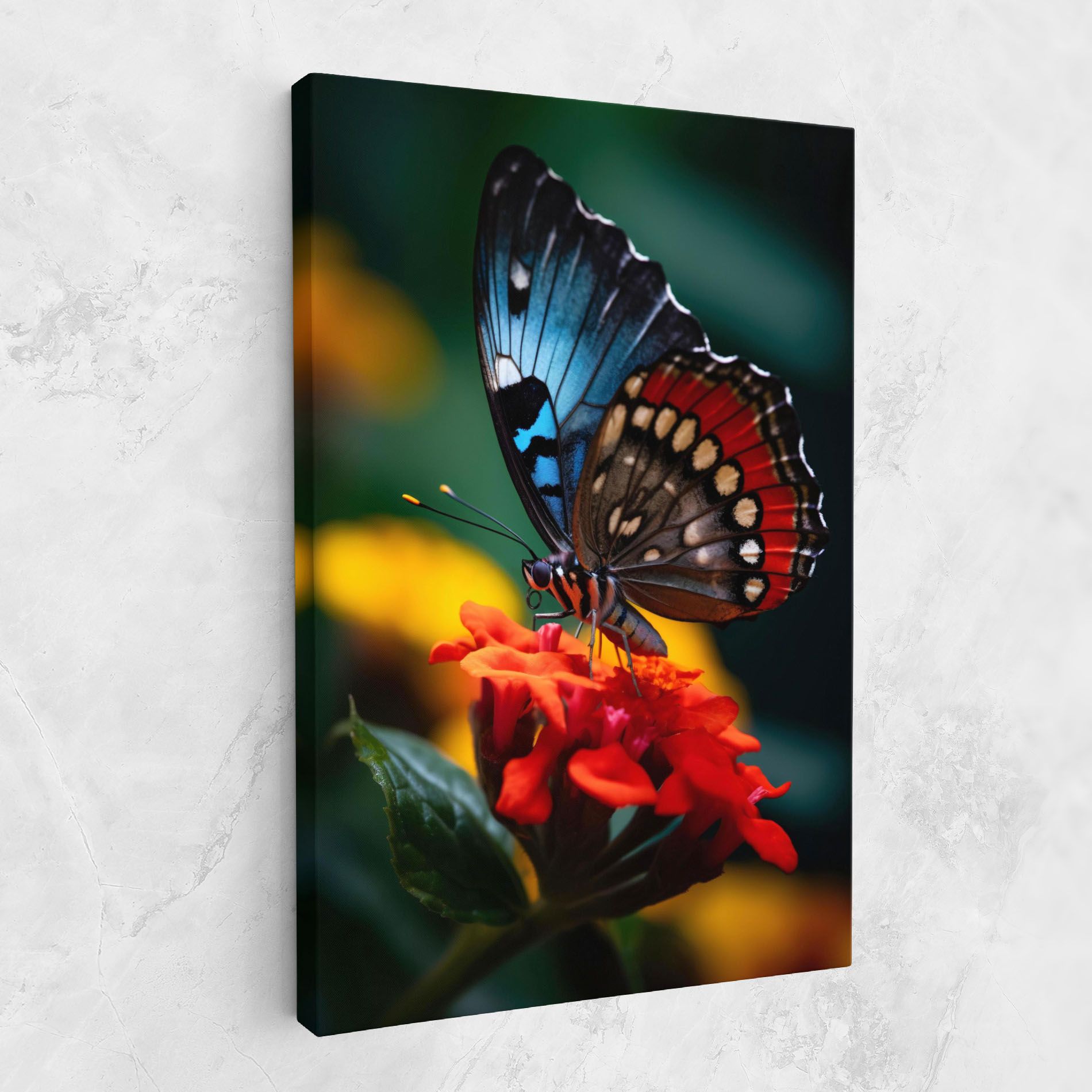 Blue Red Butterfly mockup 1