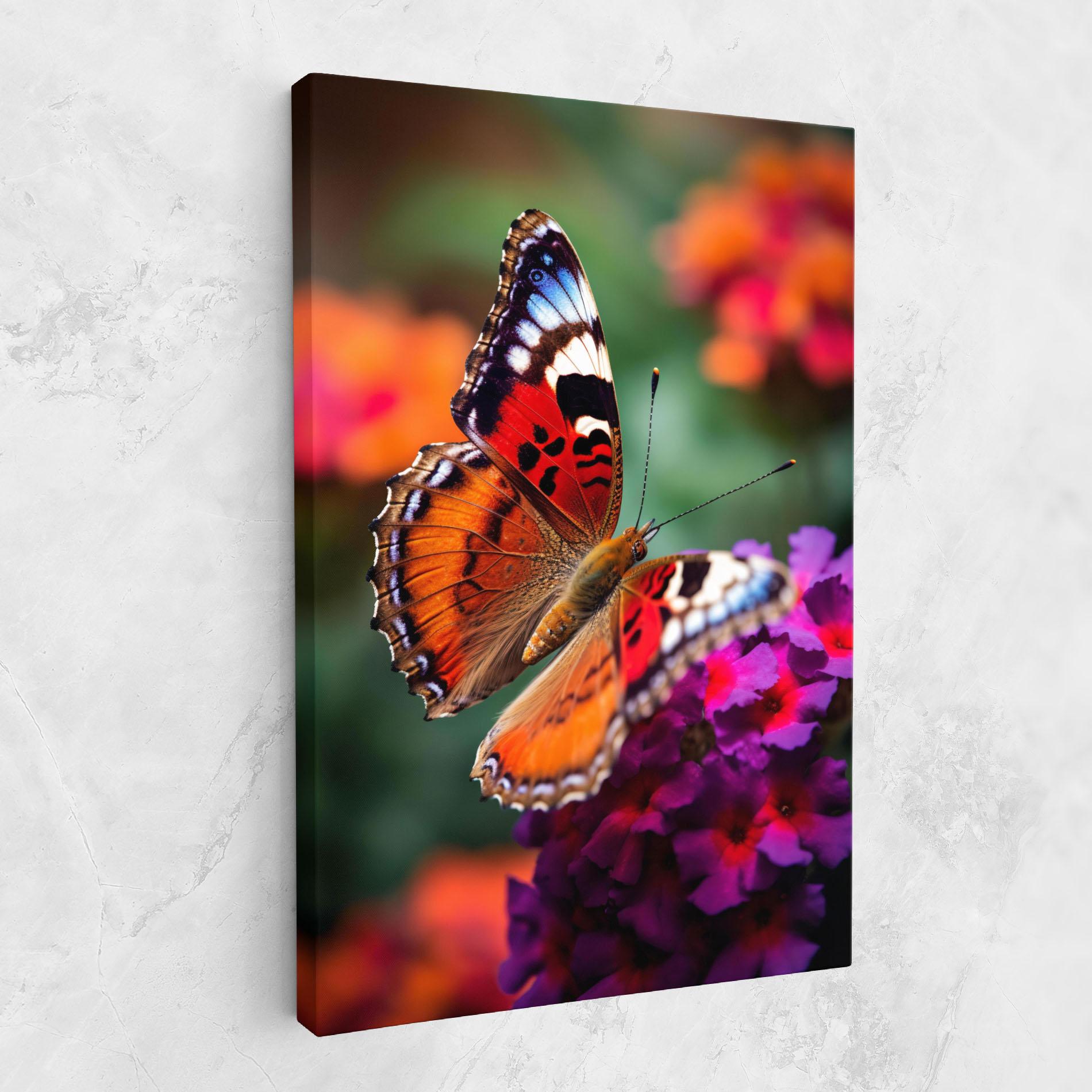 Tablou Canvas Red Blue Butterfly mockup 1