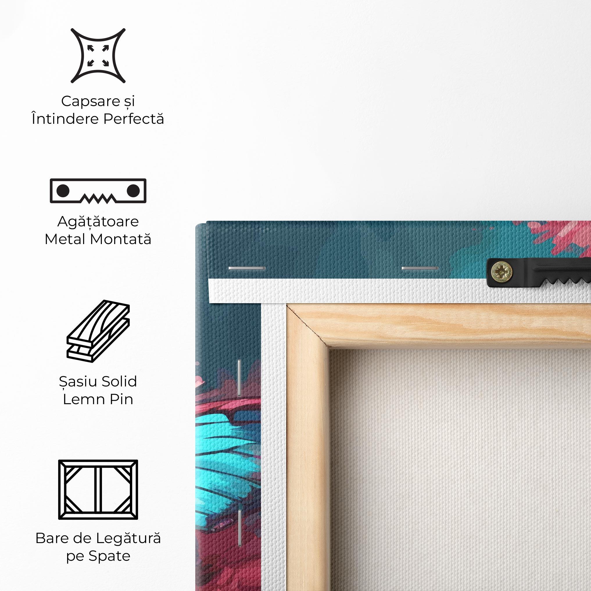 Tablou Canvas Blue Butterfly On Pink mockup 5