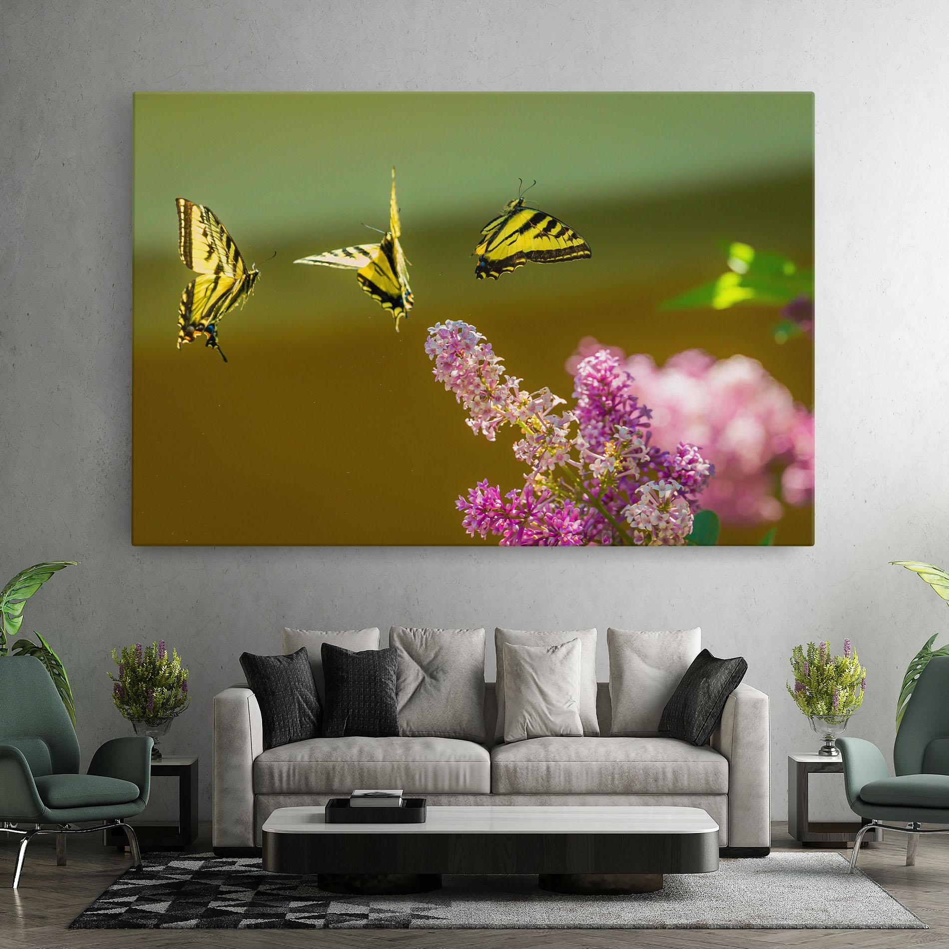 Tablou Canvas 3 Yellow Butterflies mockup 7