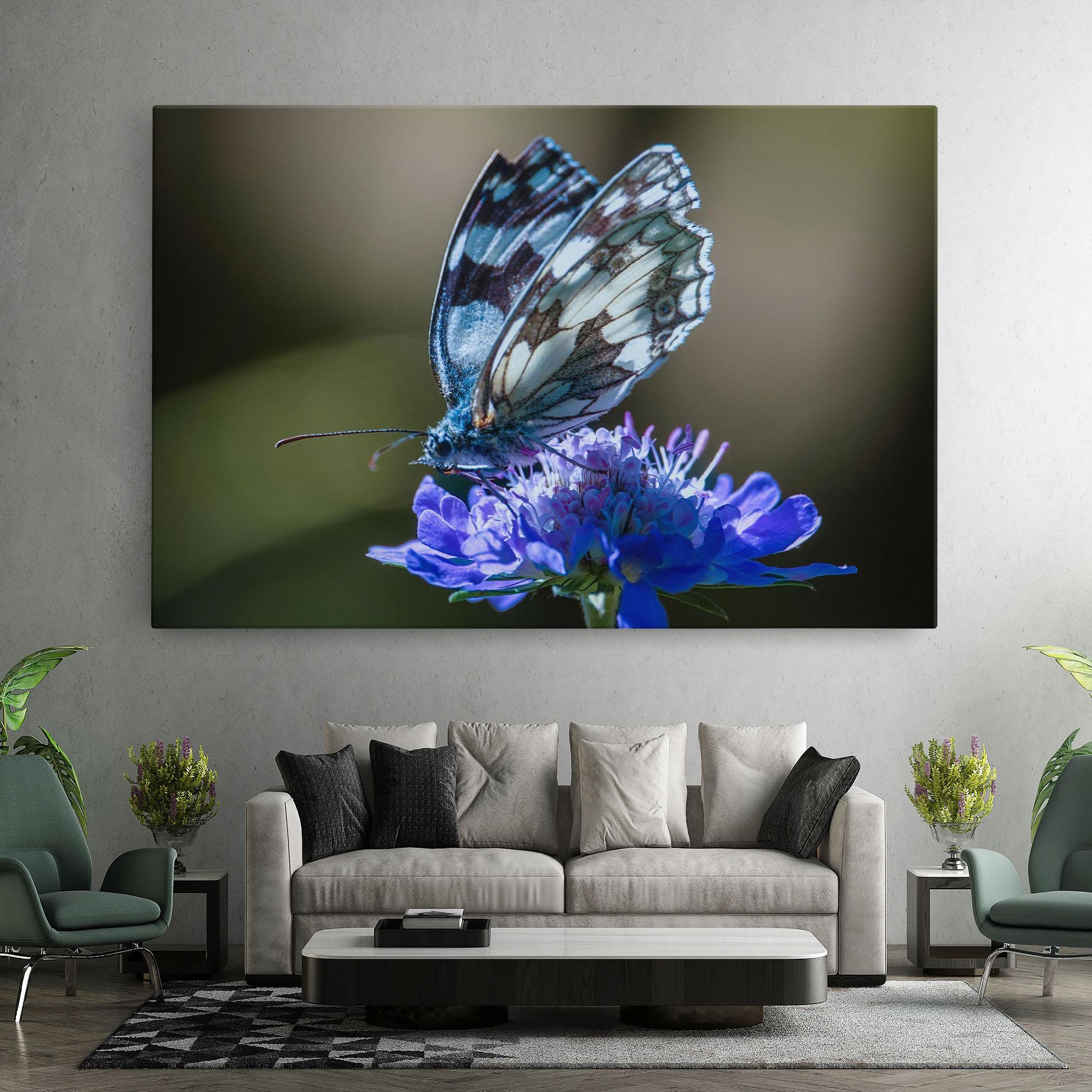 Tablou Canvas Blue Butterfly In Nature mockup 7
