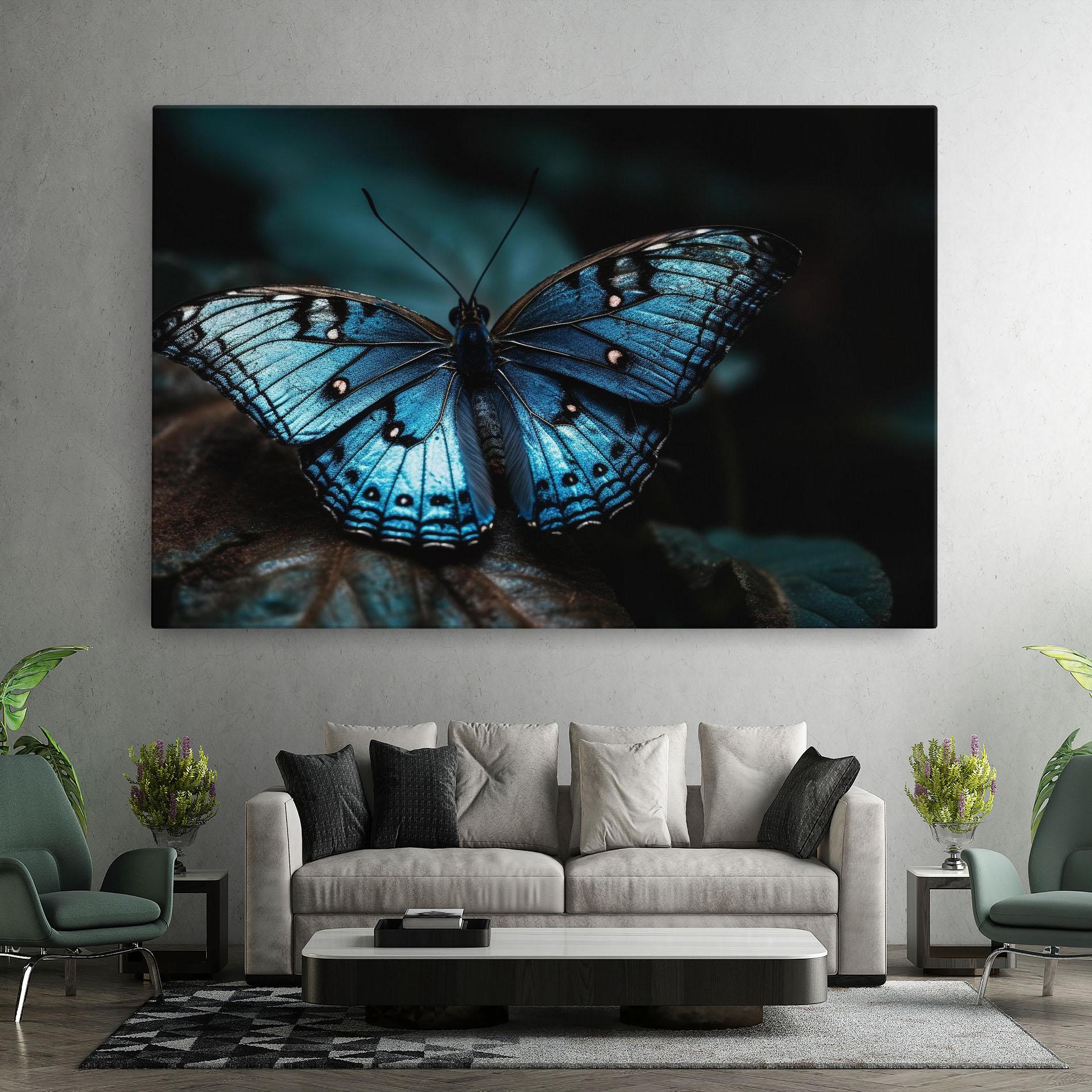 Tablou Canvas Dark Blue Buterfly mockup 7