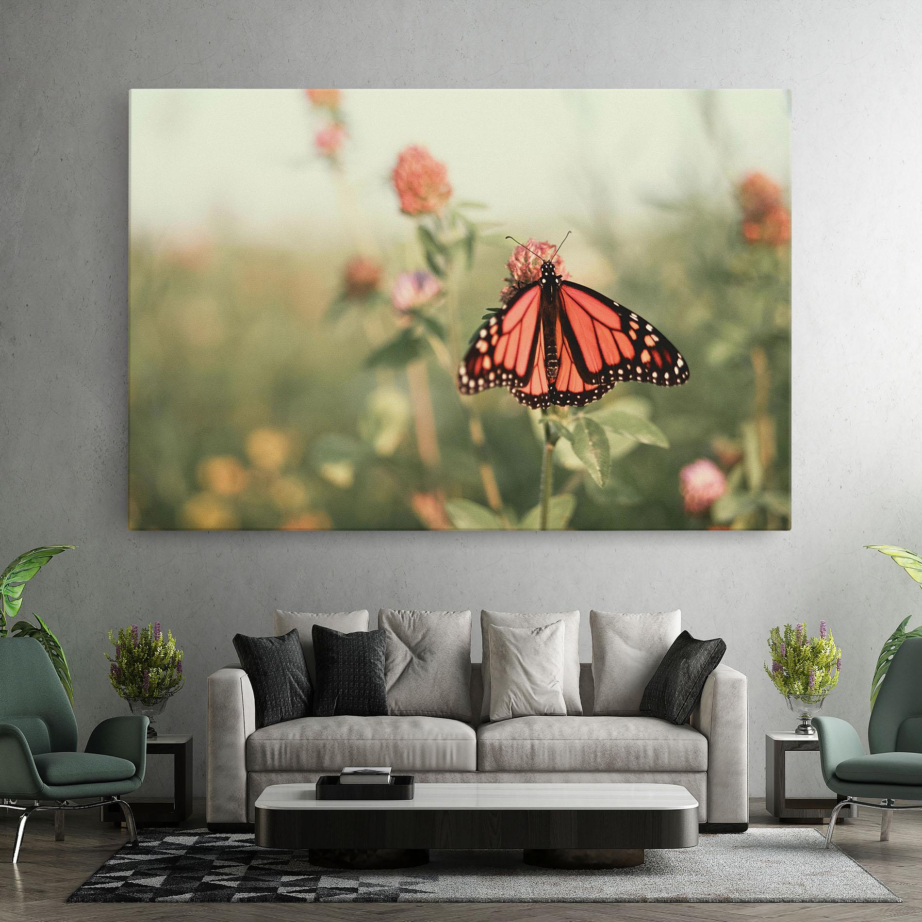 Tablou Canvas Light Red Butterfly mockup 7