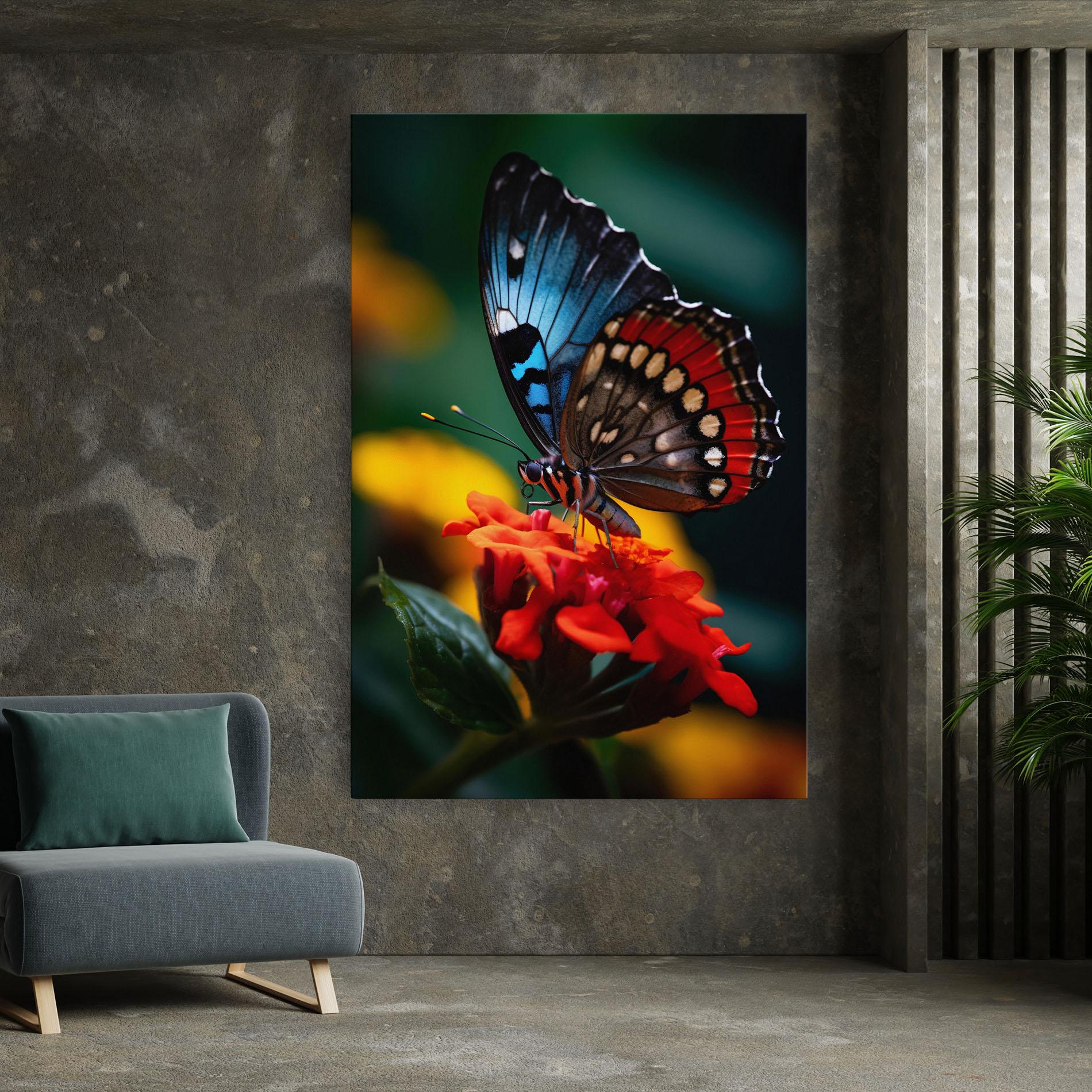 Tablou Canvas Blue Red Butterfly mockup 7
