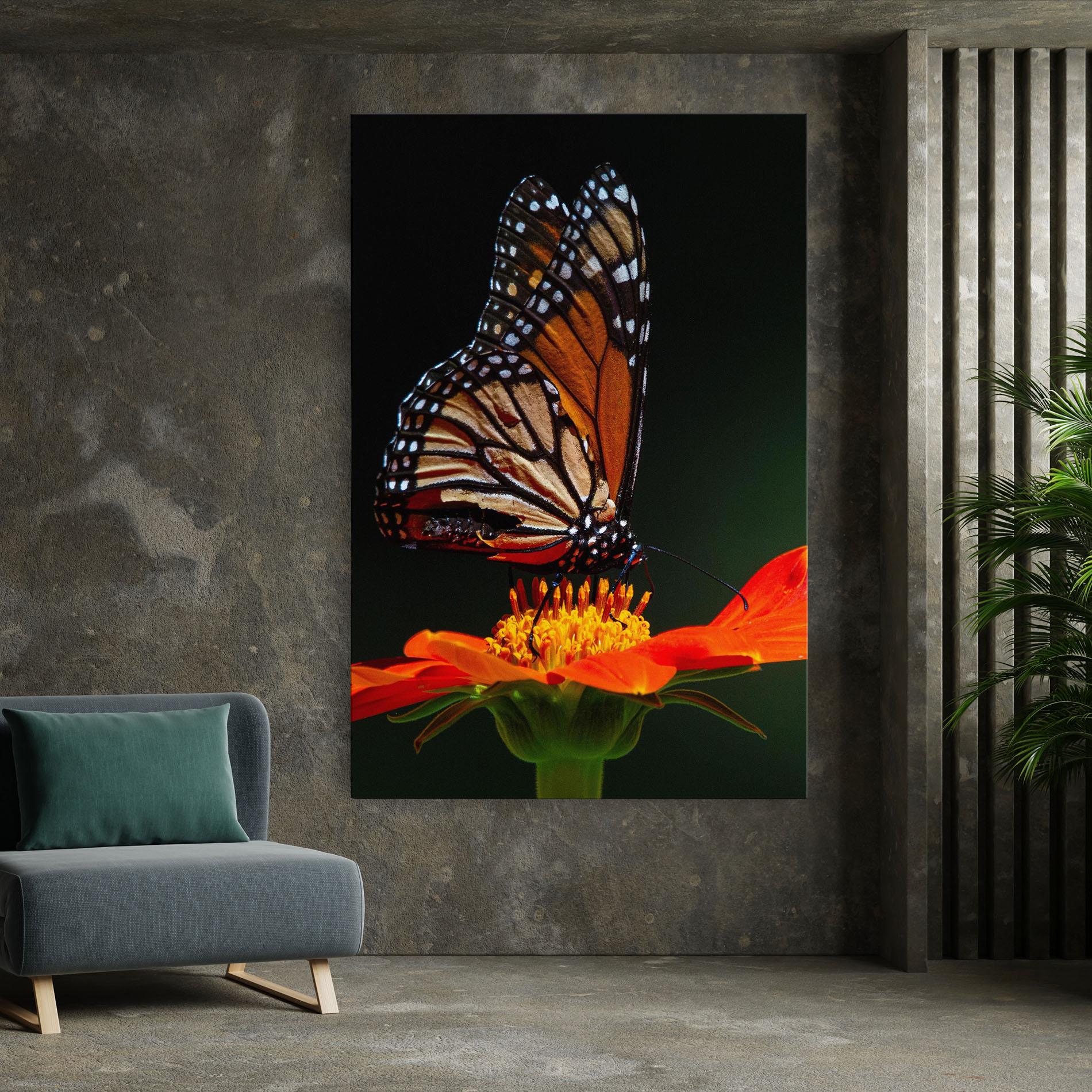 Tablou Canvas Dark Orange Butterfy mockup 7