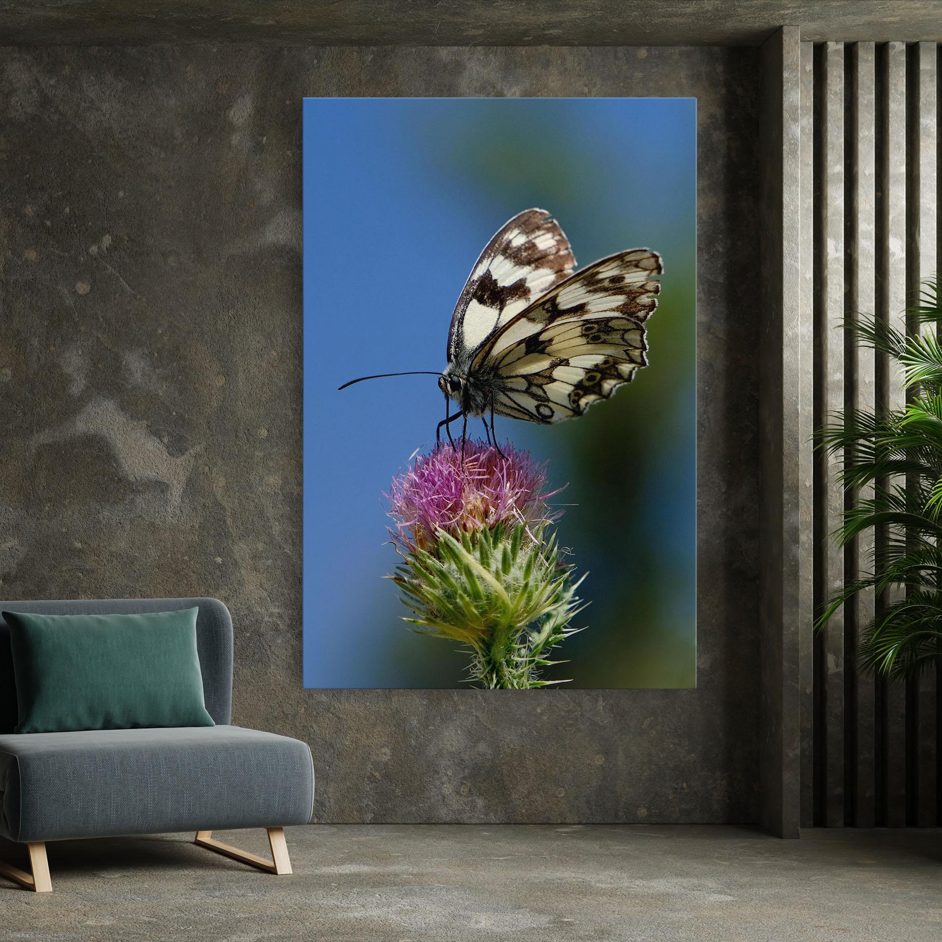 Tablou Canvas Grey White Butterfly mockup 7