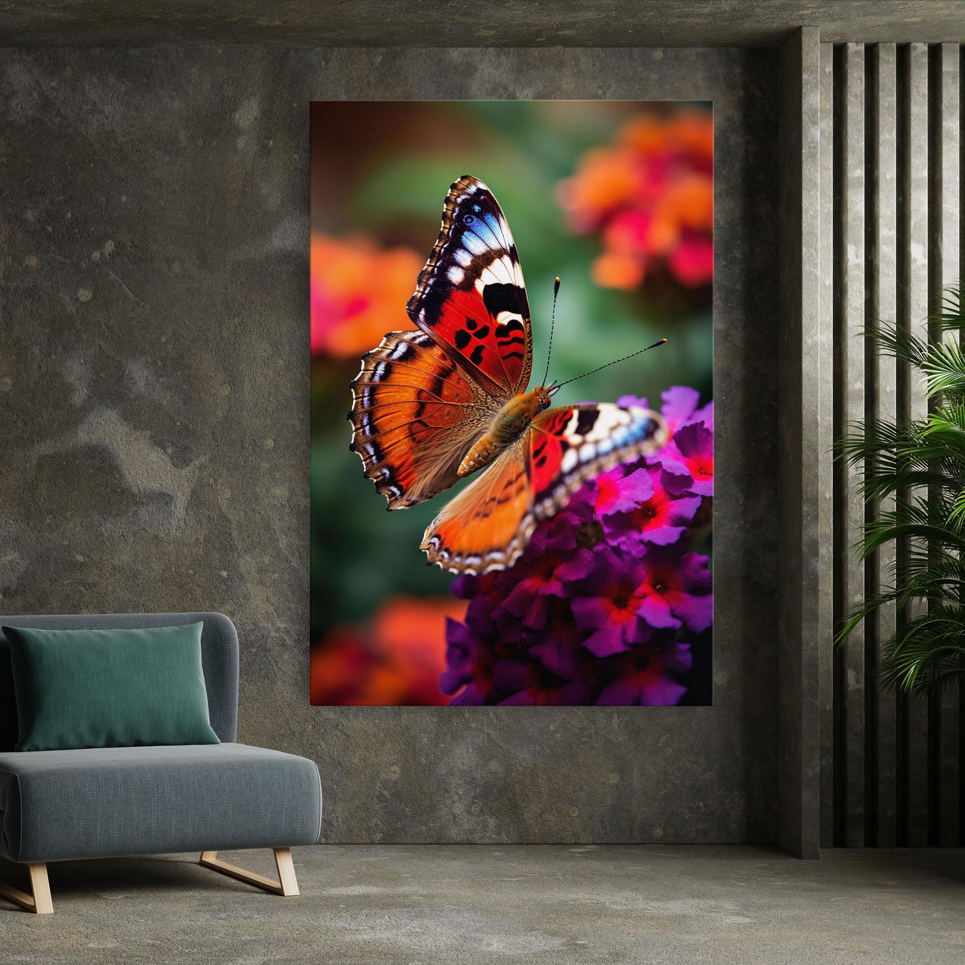 Tablou Canvas Red Blue Butterfly mockup 7